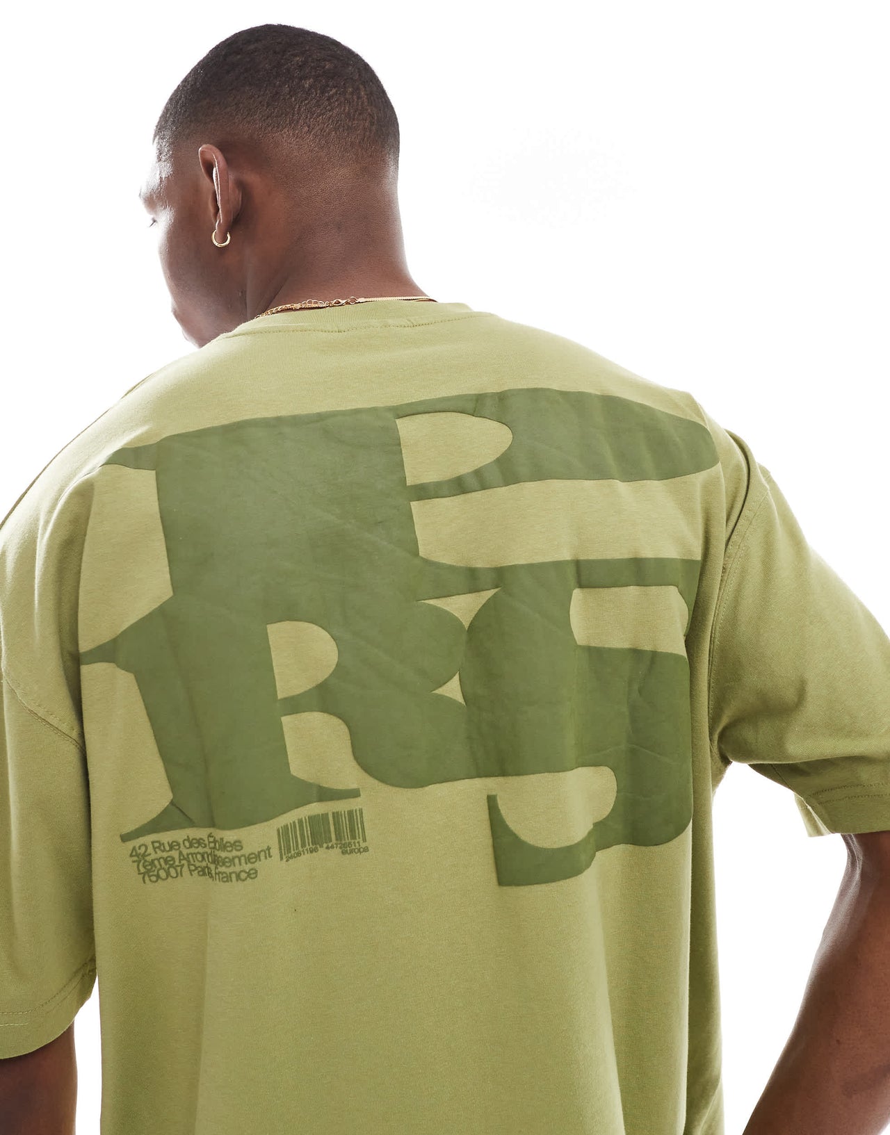 ASOS DESIGN oversized t-shirt with city graphic in khaki