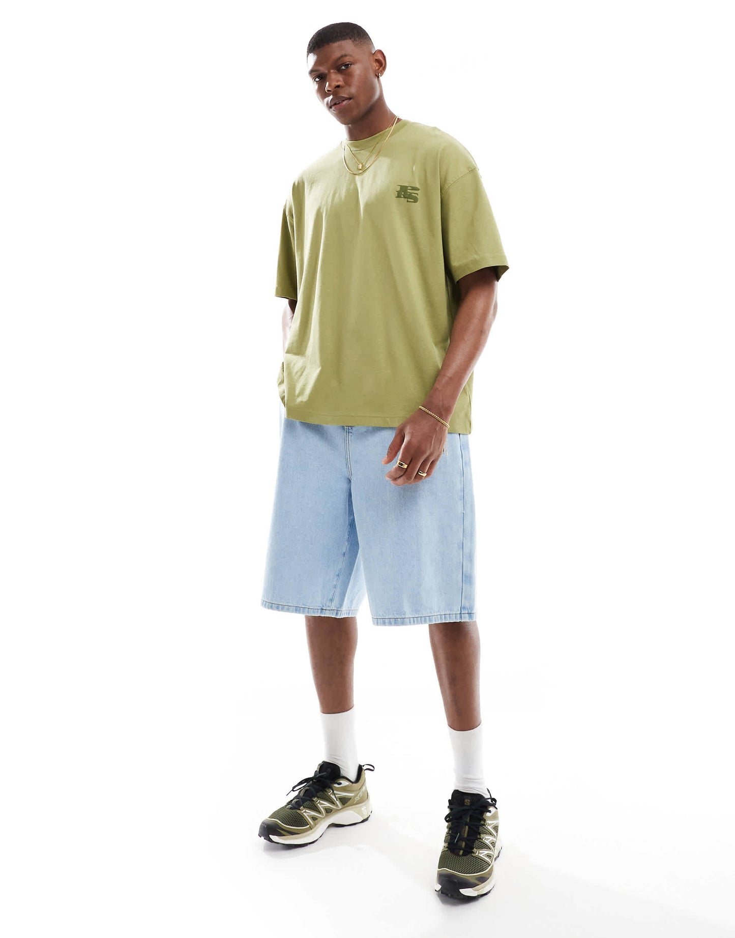ASOS DESIGN oversized t-shirt with city graphic in khaki