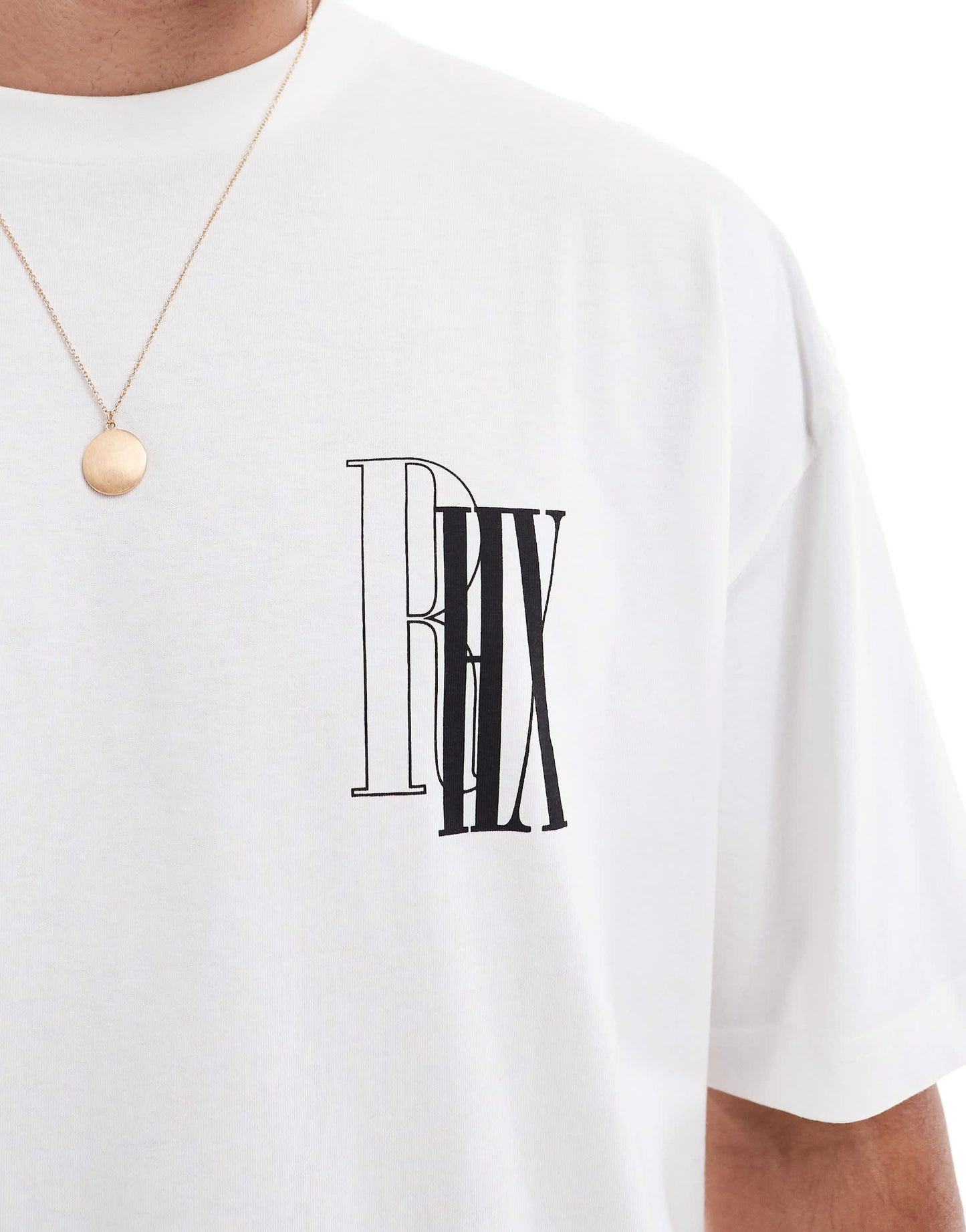 ASOS DESIGN oversized t-shirt with ring graphic in white