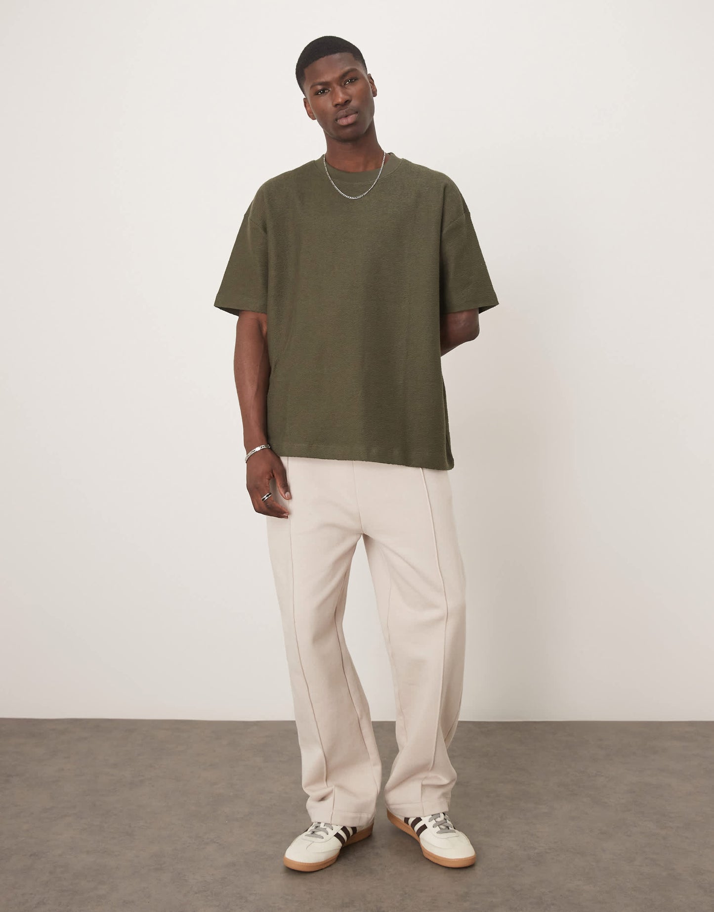 ASOS DESIGN Premium oversized textured t-shirt in green