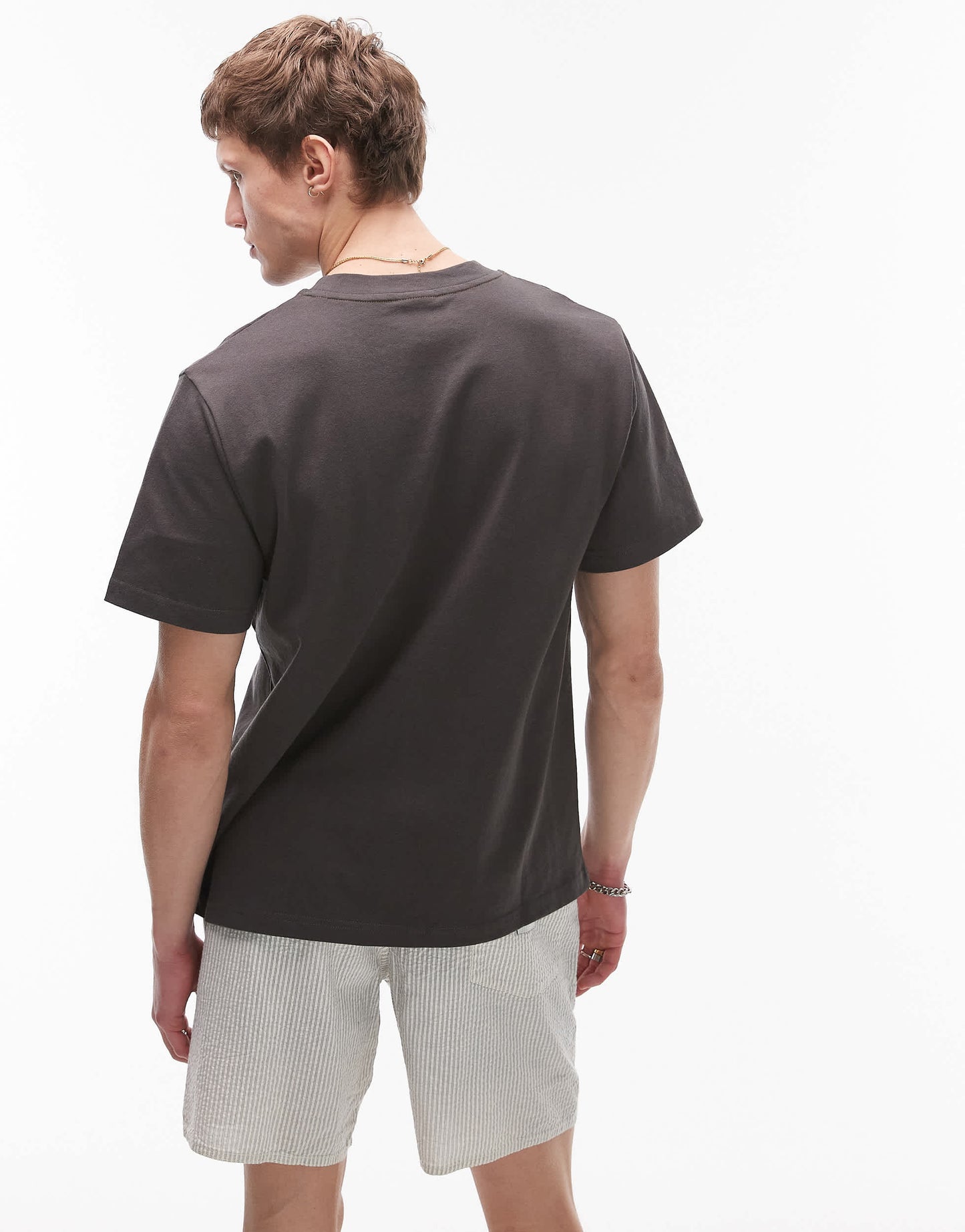 Rhythm heavy vintage pocket emblem short sleeve t shirt in charcoal