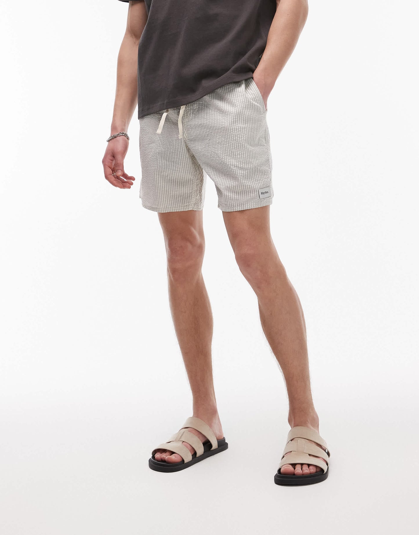 Rhythm seersucker jam short in cream