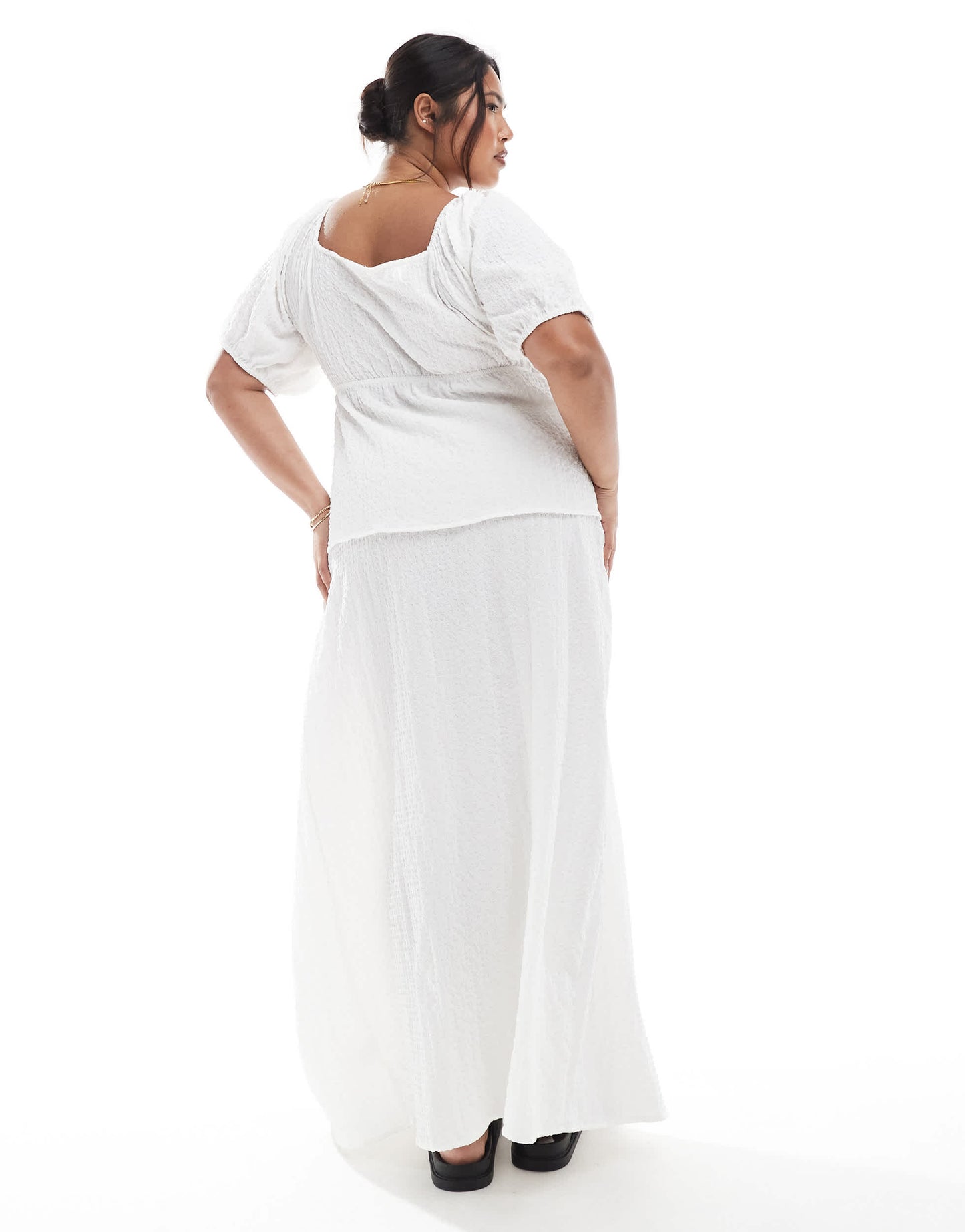 Esmee Curve Exclusive tie side wrap maxi beach skirt in white