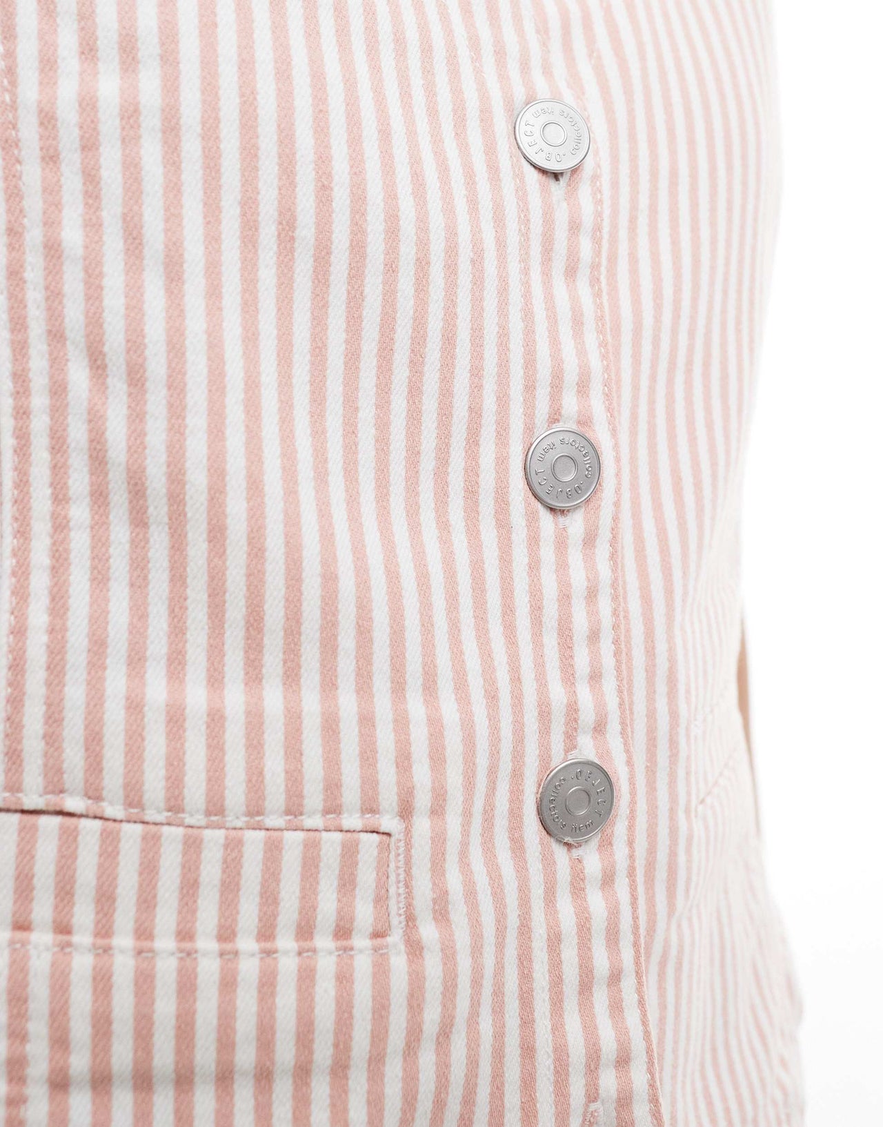Object denim waistcoat co-ord in rose stripe