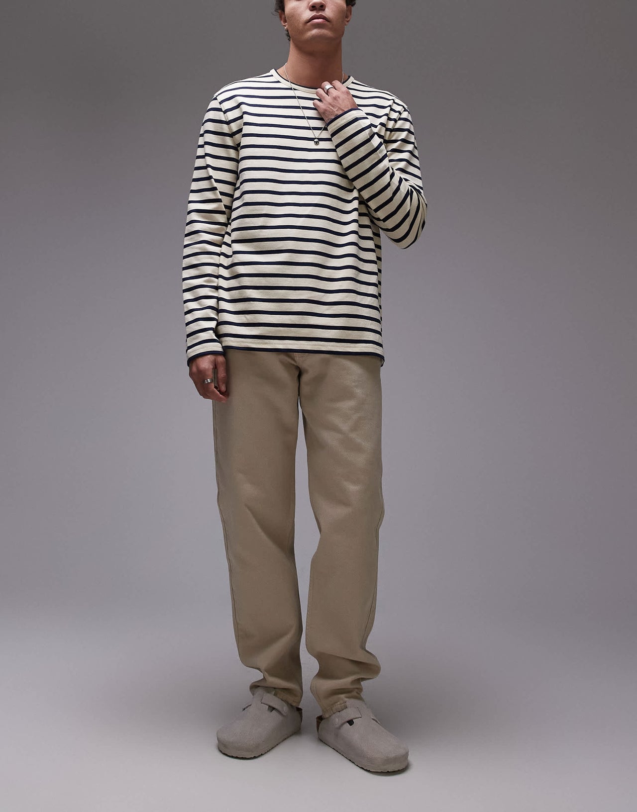Mango Bob tapered fit jeans in light beige