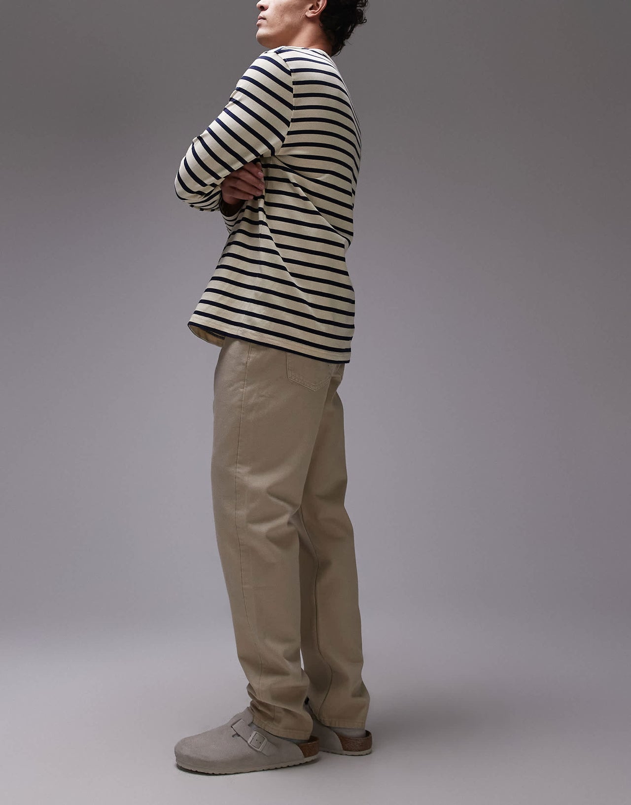 Mango Bob tapered fit jeans in light beige