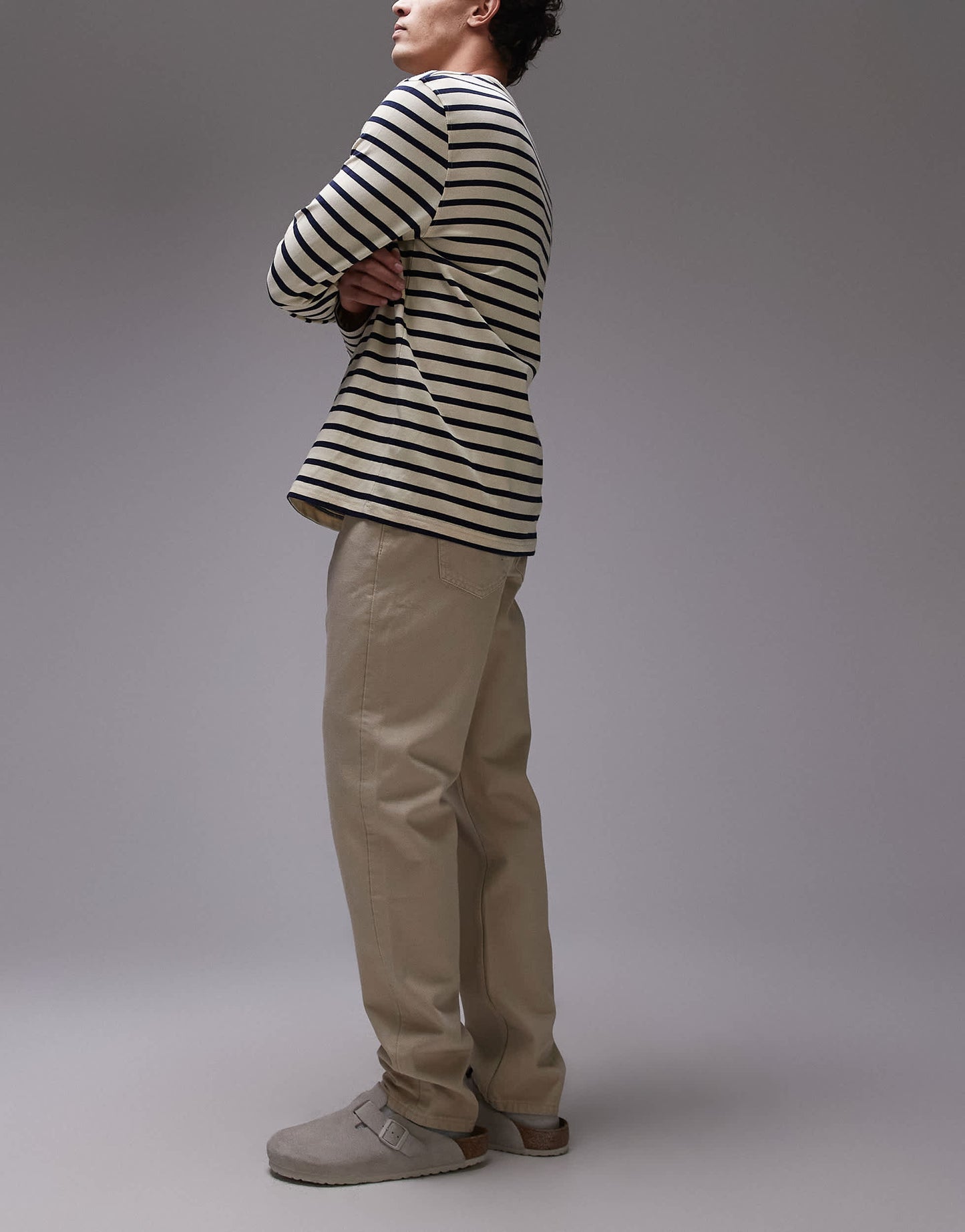 Mango Bob tapered fit jeans in light beige