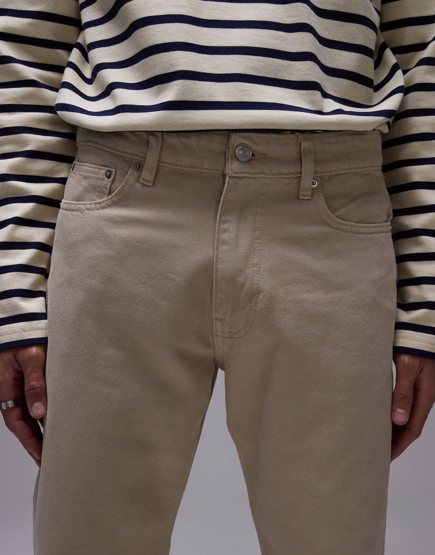 Mango Bob tapered fit jeans in light beige