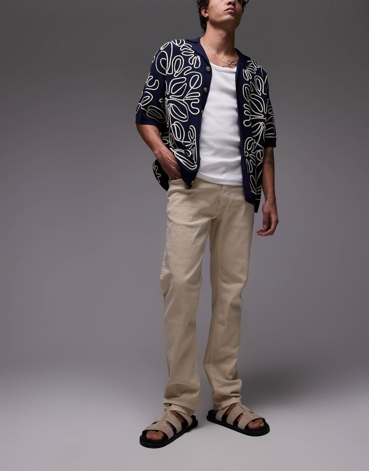 Mango Patrick slim fit jeans in light beige