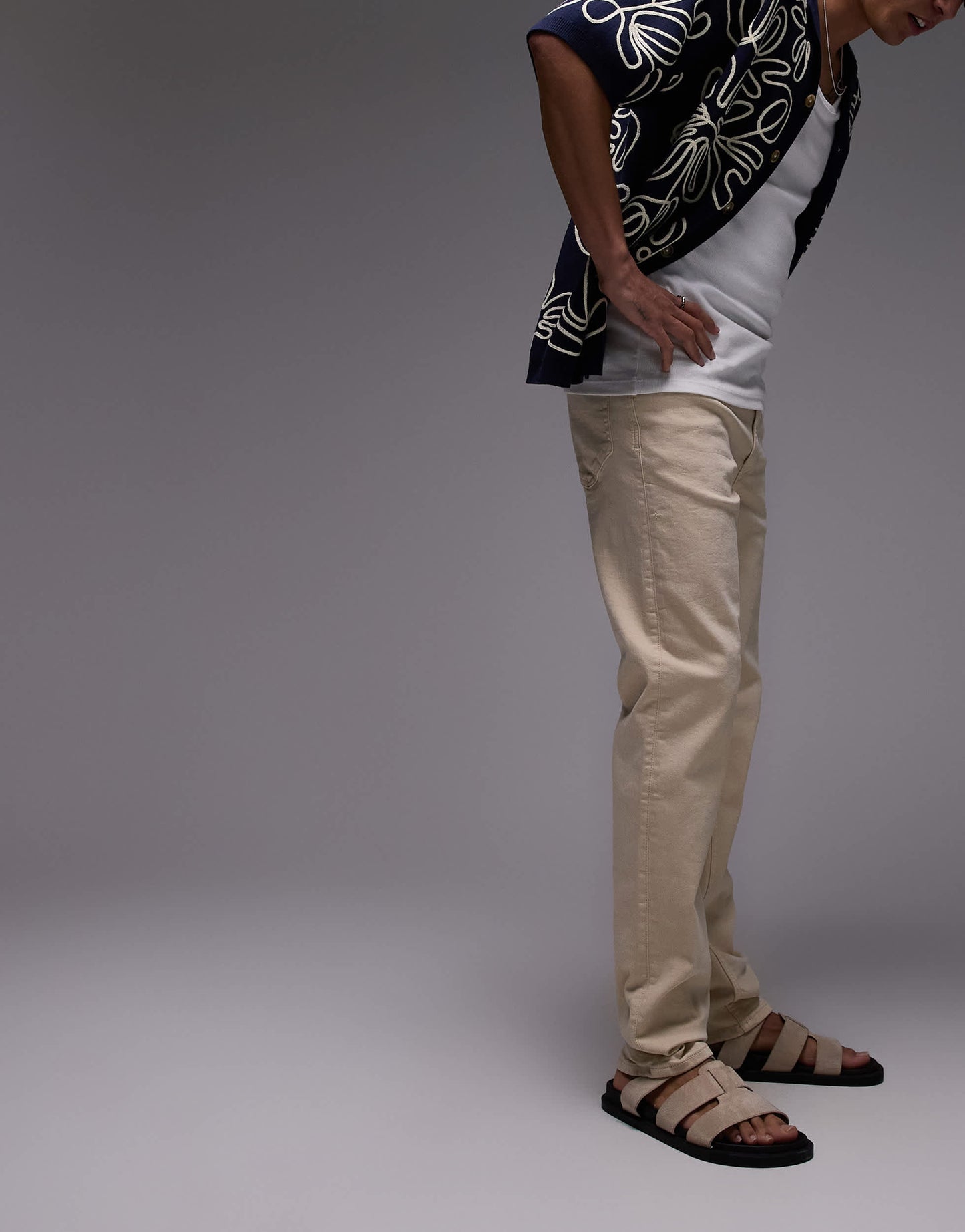 Mango Patrick slim fit jeans in light beige