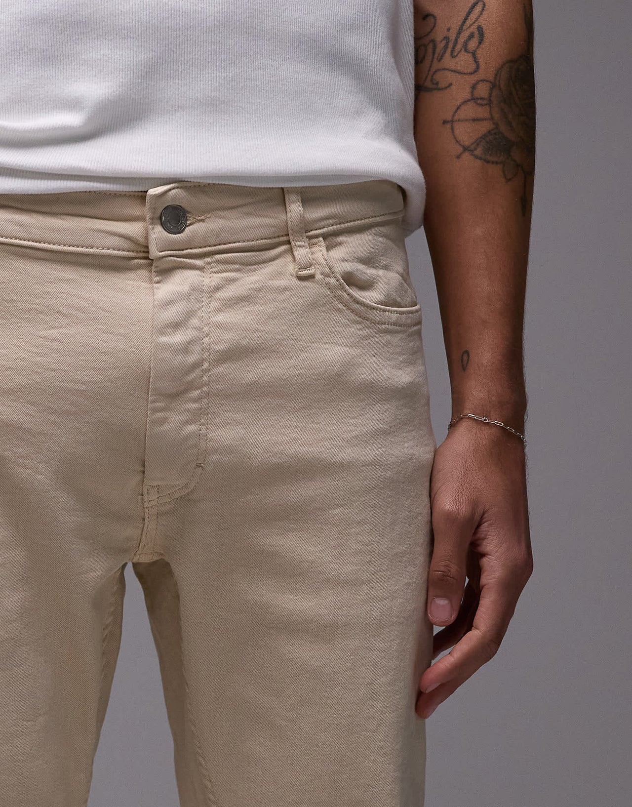 Mango Patrick slim fit jeans in light beige