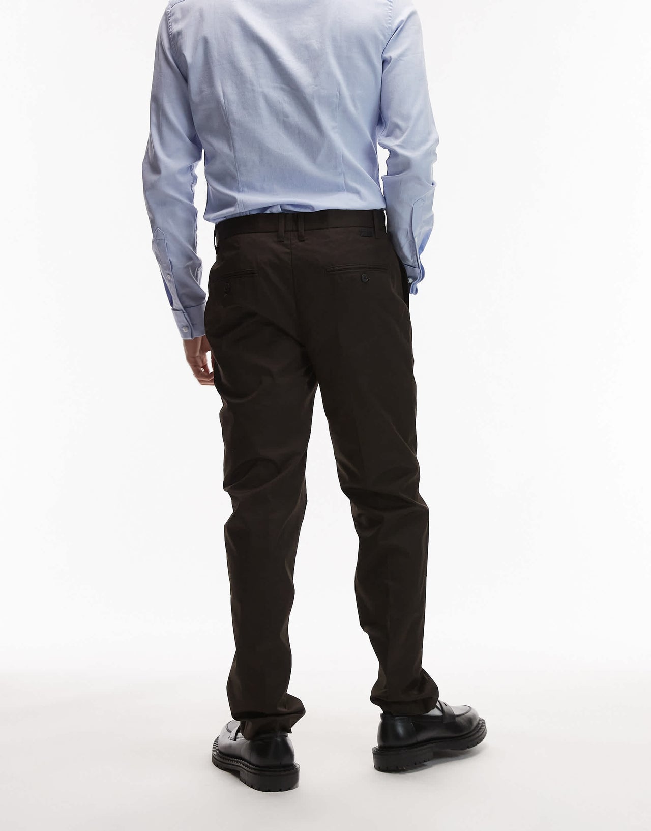 Mango slim fit tailored trousers in dark brown
