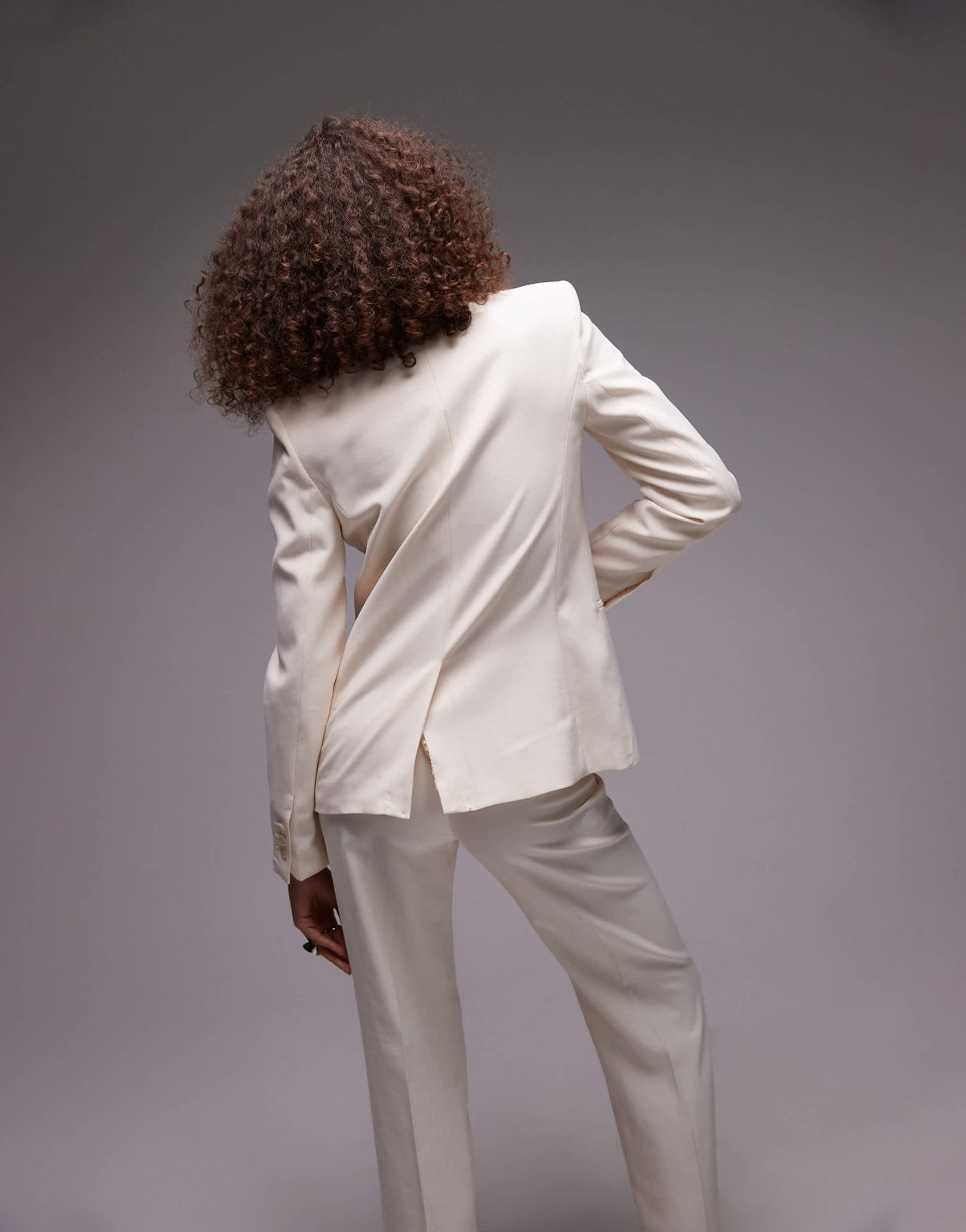 Mango linen look blazer co-ord in beige
