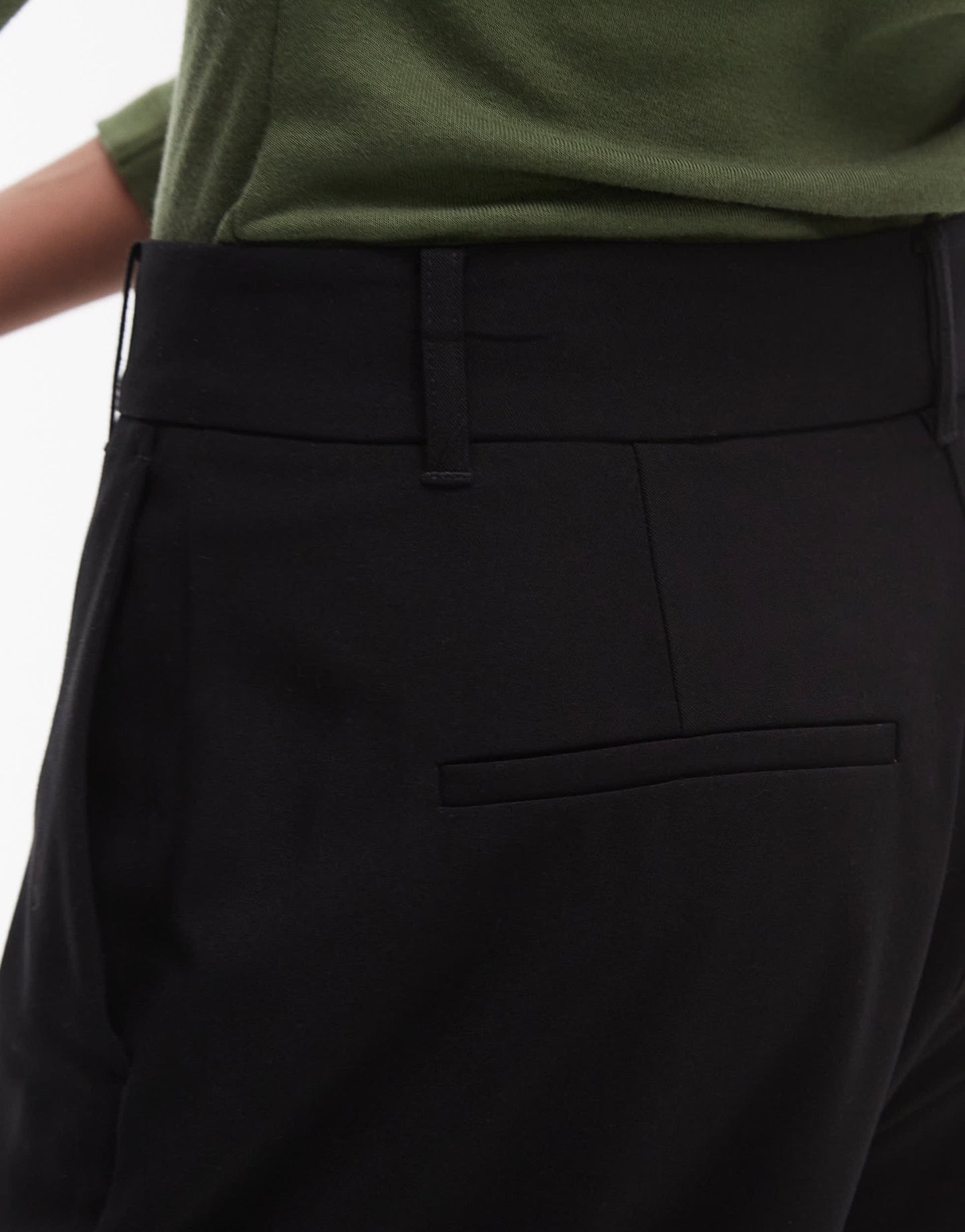 Mango straight leg woven trouser in black