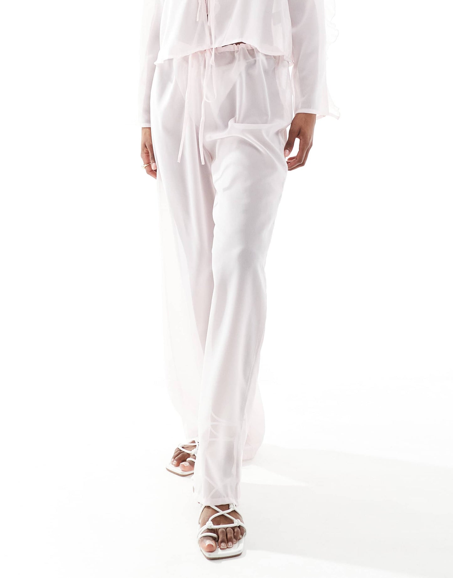 Esmee Exclusive sheer beach trousers in pink