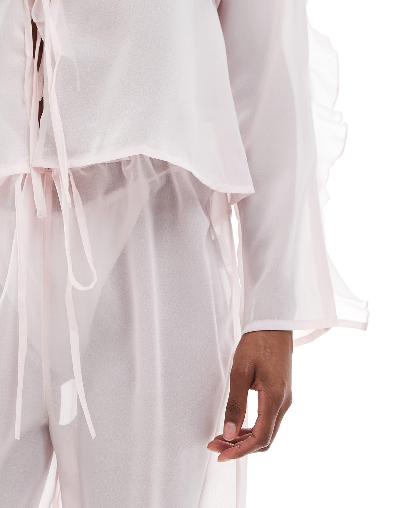 Esmee Exclusive sheer beach trousers in pink