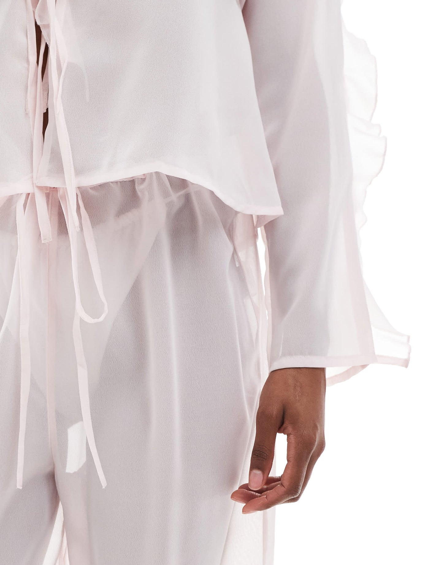 Esmee Exclusive sheer beach trousers in pink