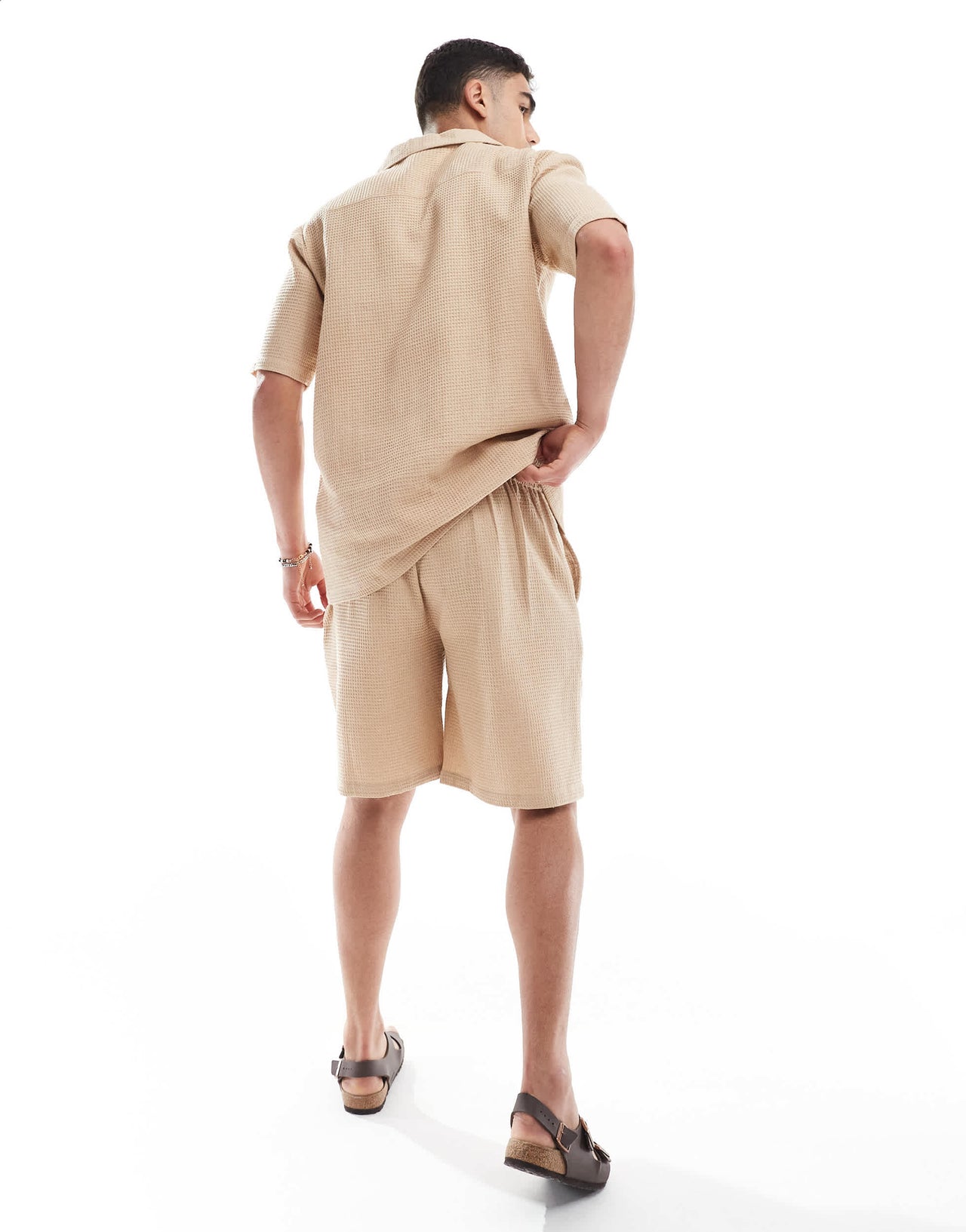 Sol Beach waffle beach short in beige