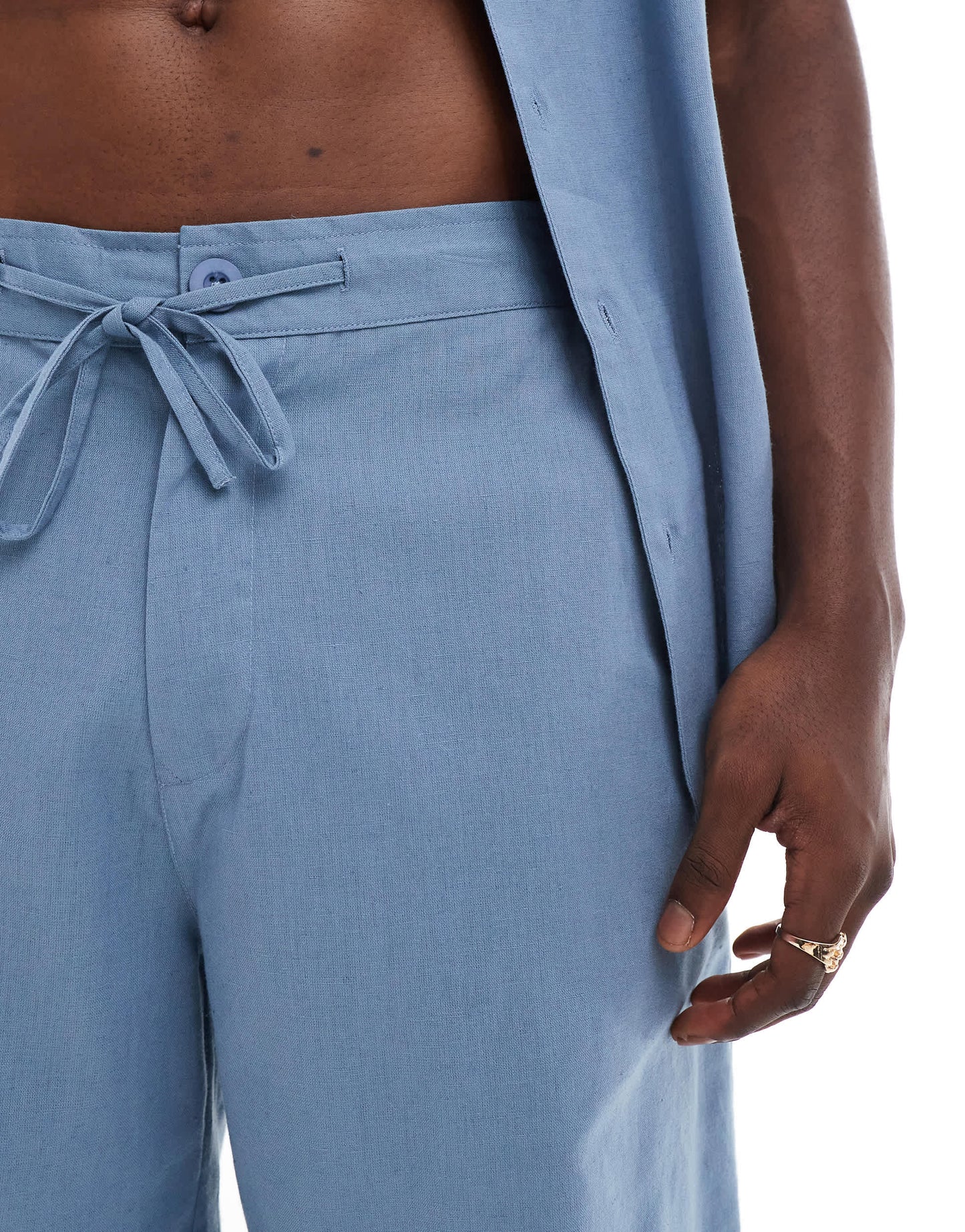 Sol Beach linen beach shorts in slate grey