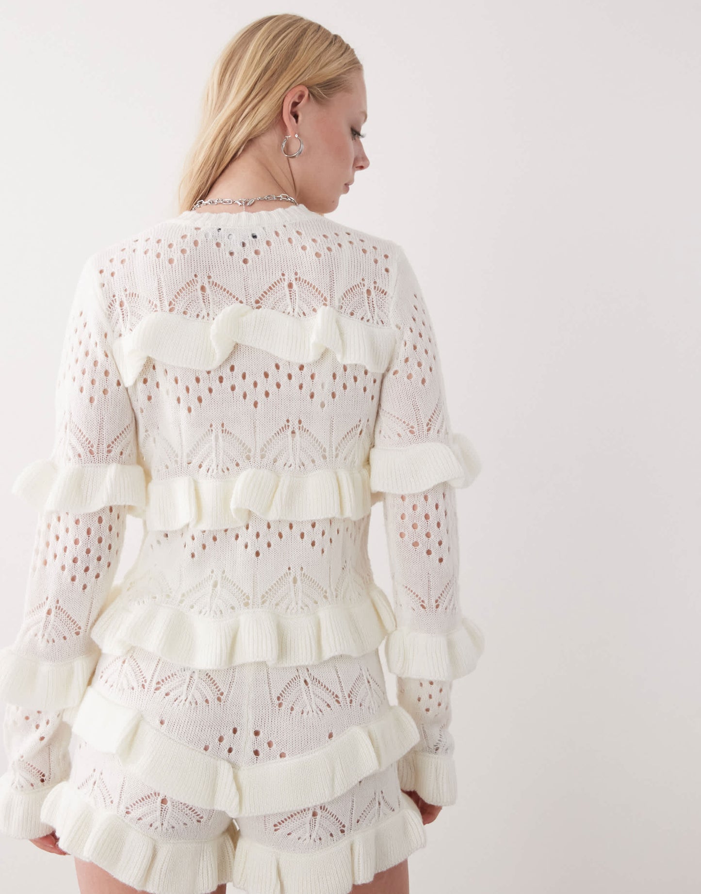 The Ragged Priest frilly cardigan in cream co-ord