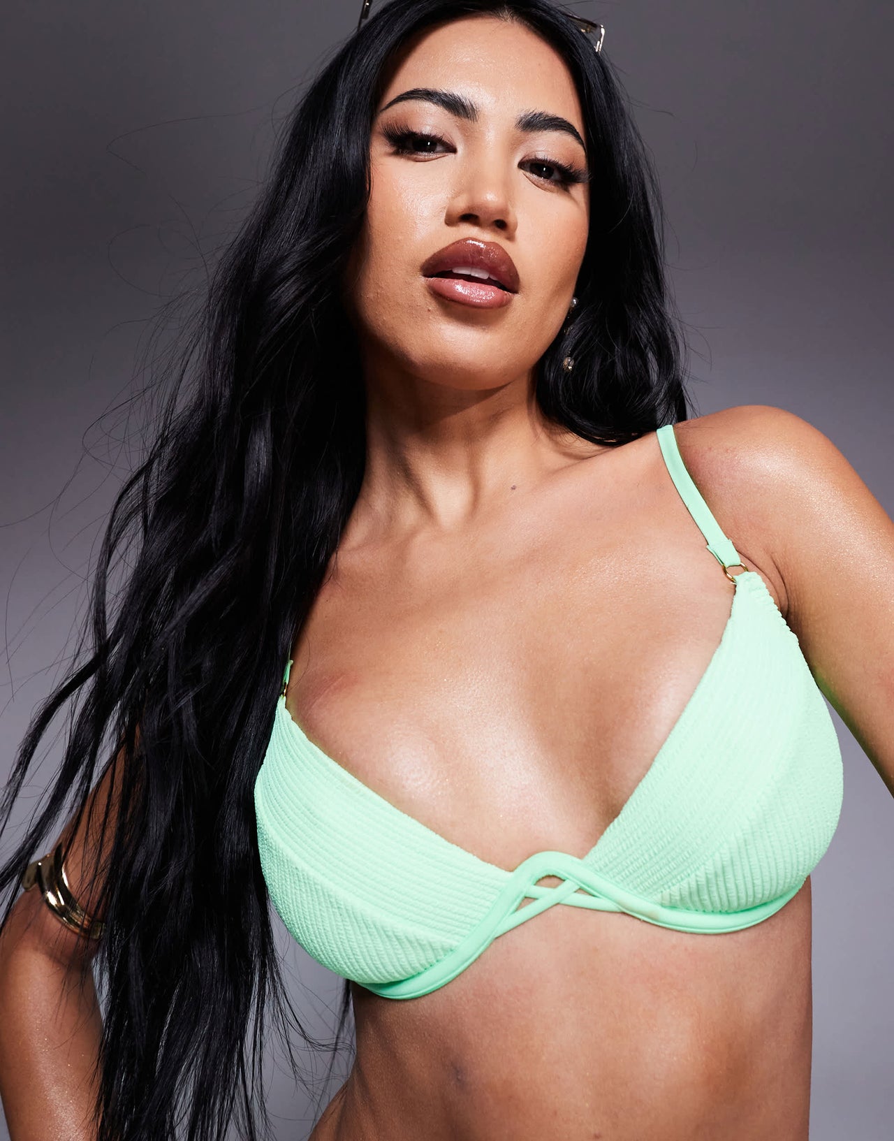 Boux Avenue ibiza underwire bikini top in green