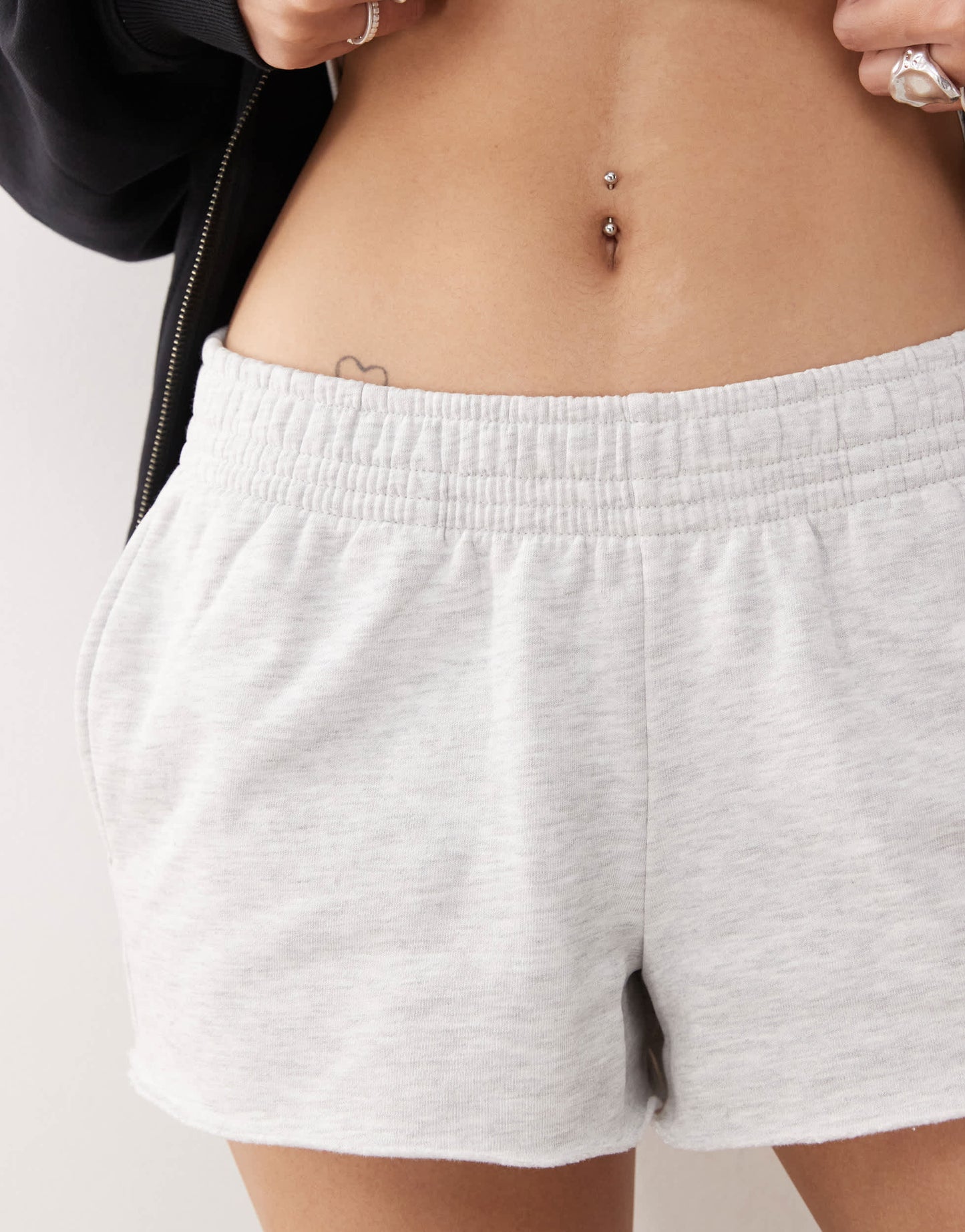 COLLUSION jogger micro short in grey marl
