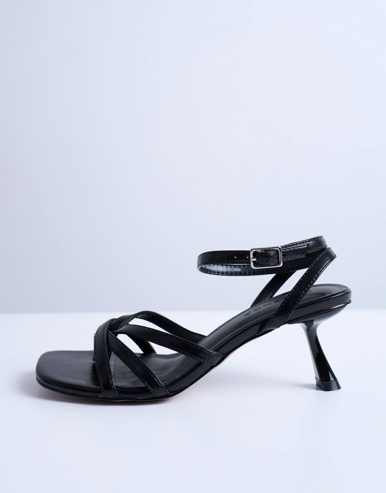 Topshop Iris slanted heel sandal in black