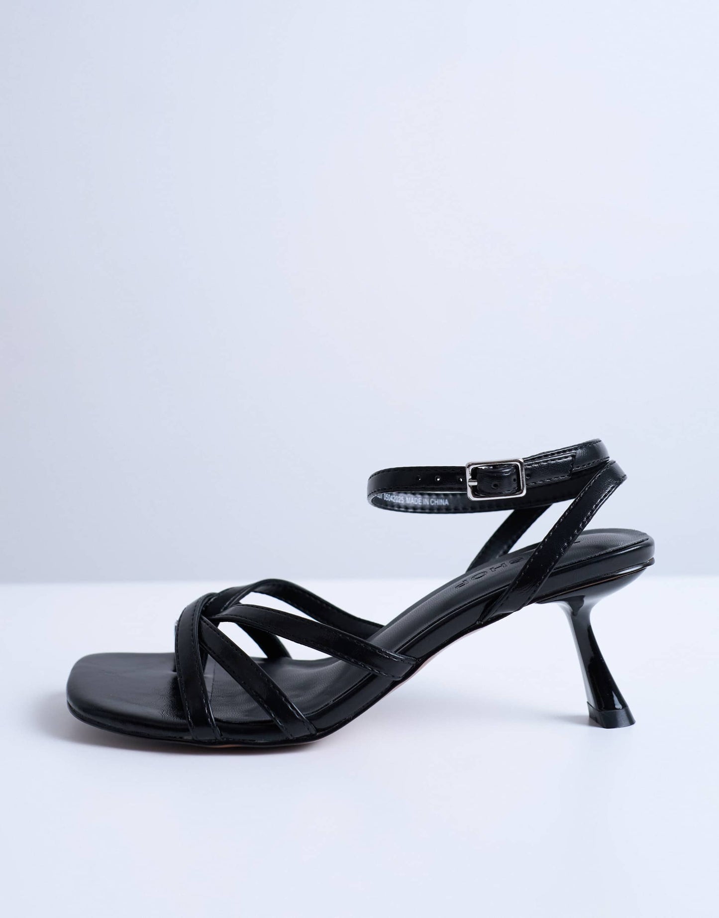 Topshop Iris slanted heel sandal in black