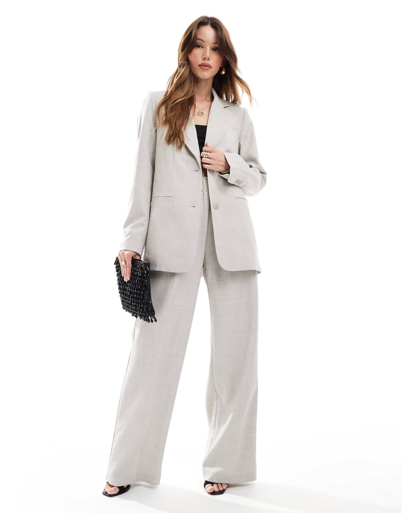 Vero Moda boxy blazer co-ord in blue grey