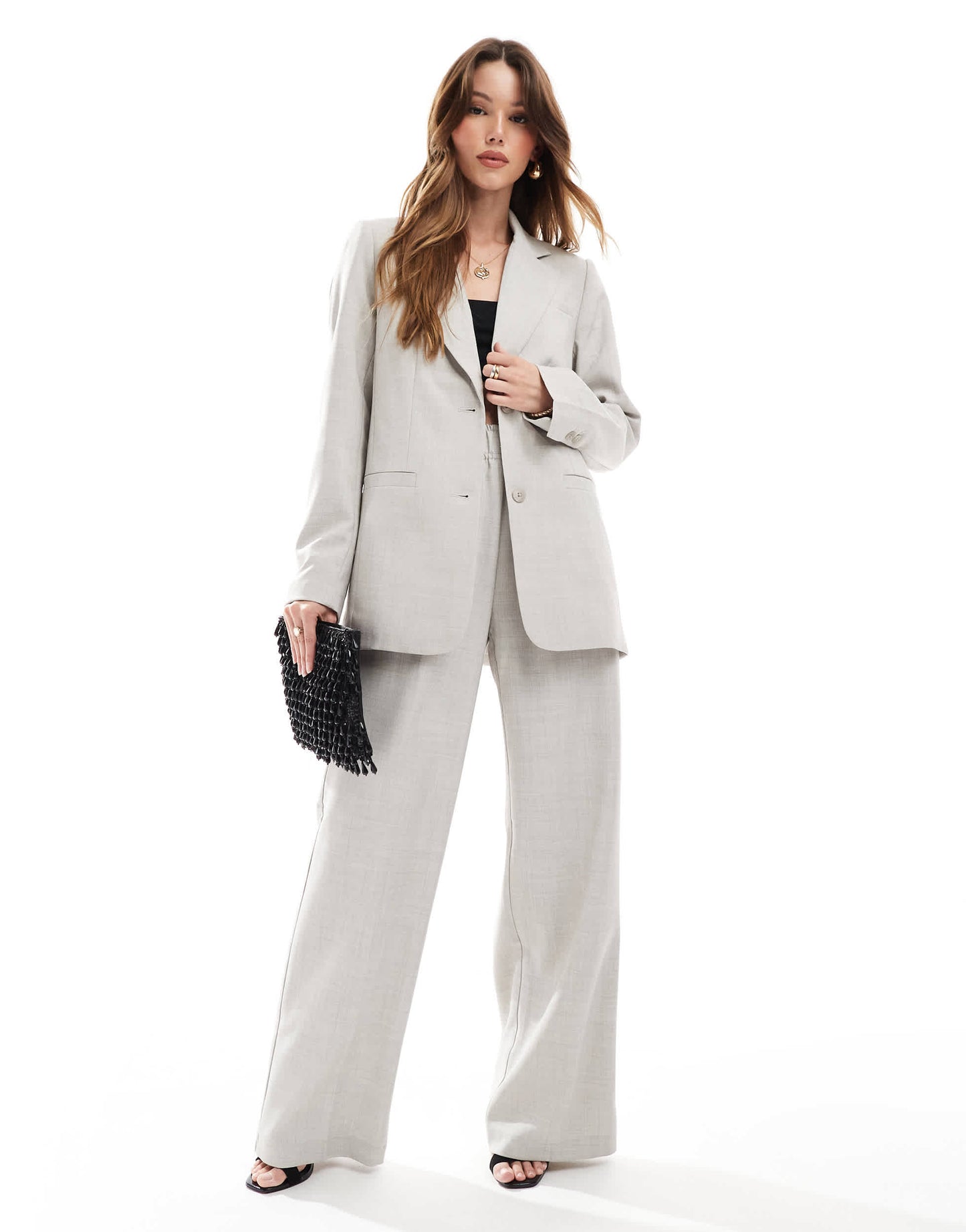Vero Moda boxy blazer co-ord in blue grey