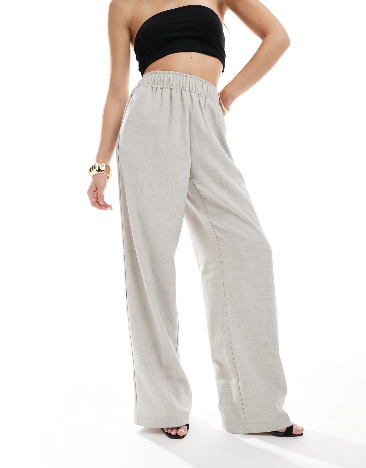 Vero Moda pull on trouser co-ord in blue grey
