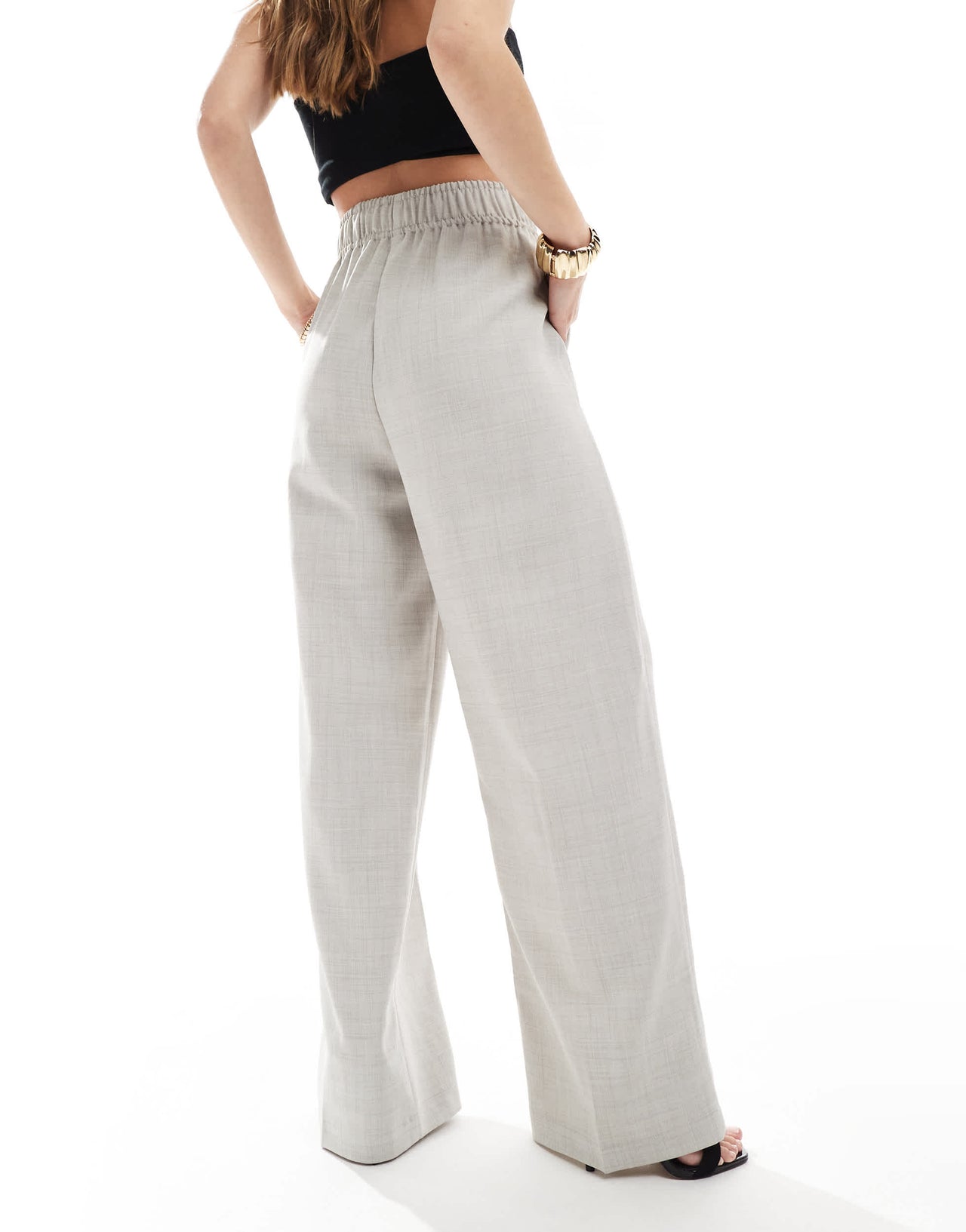 Vero Moda pull on trouser co-ord in blue grey