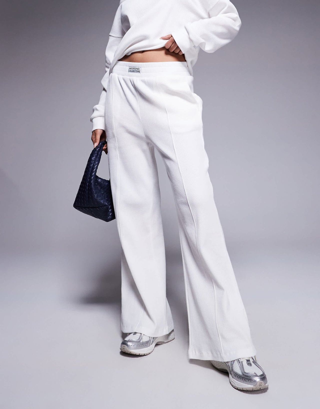 Weekend Collective waffle jogger co-ord in cream