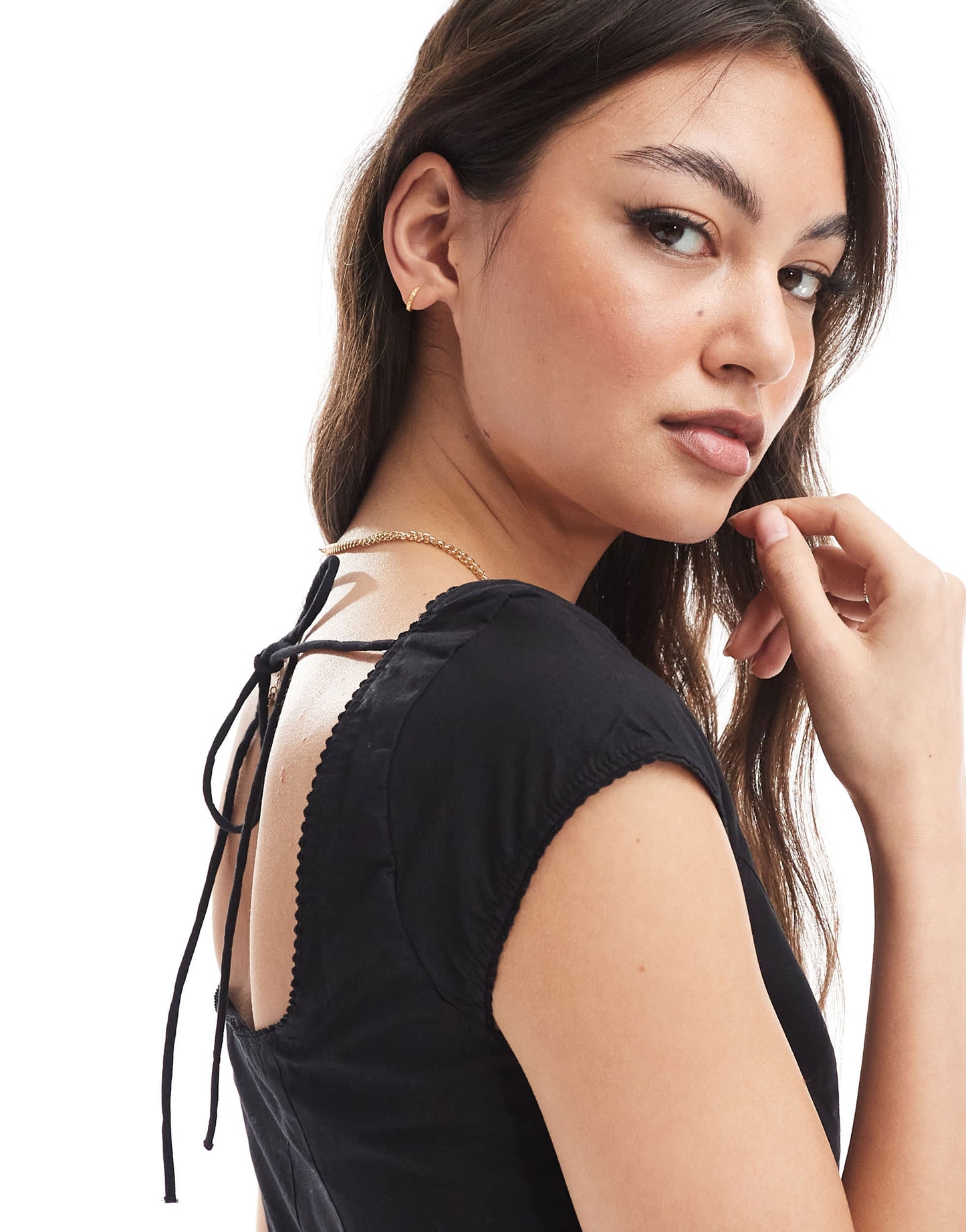 Monki corset mini dress in black