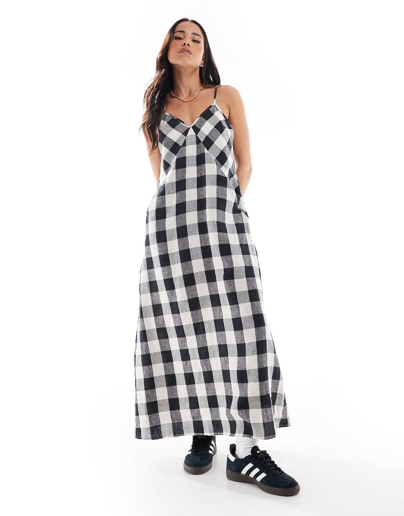 Barbour Maya midi dress in ecru/black