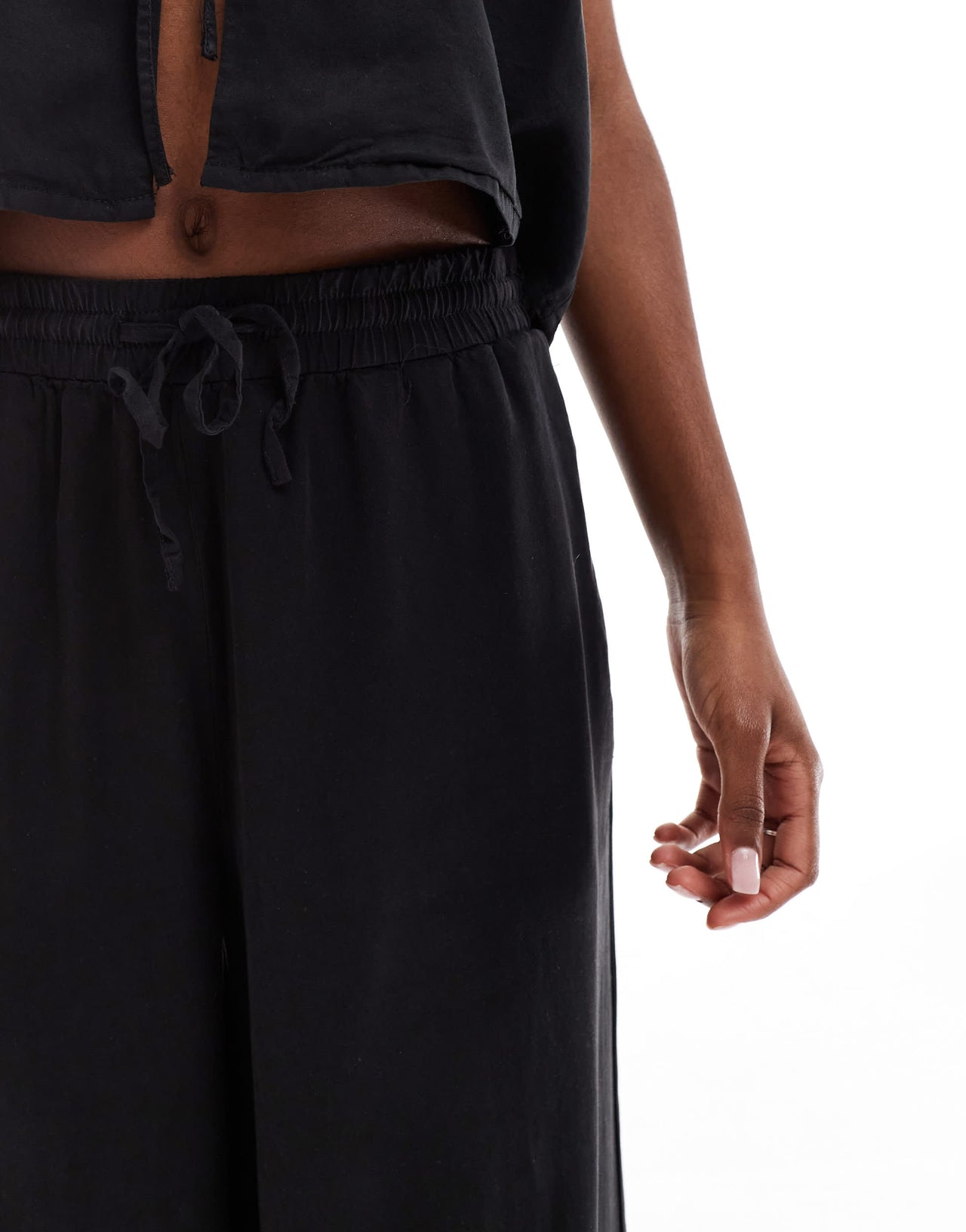 Vero Moda fluid wide leg trouser co-ord in black