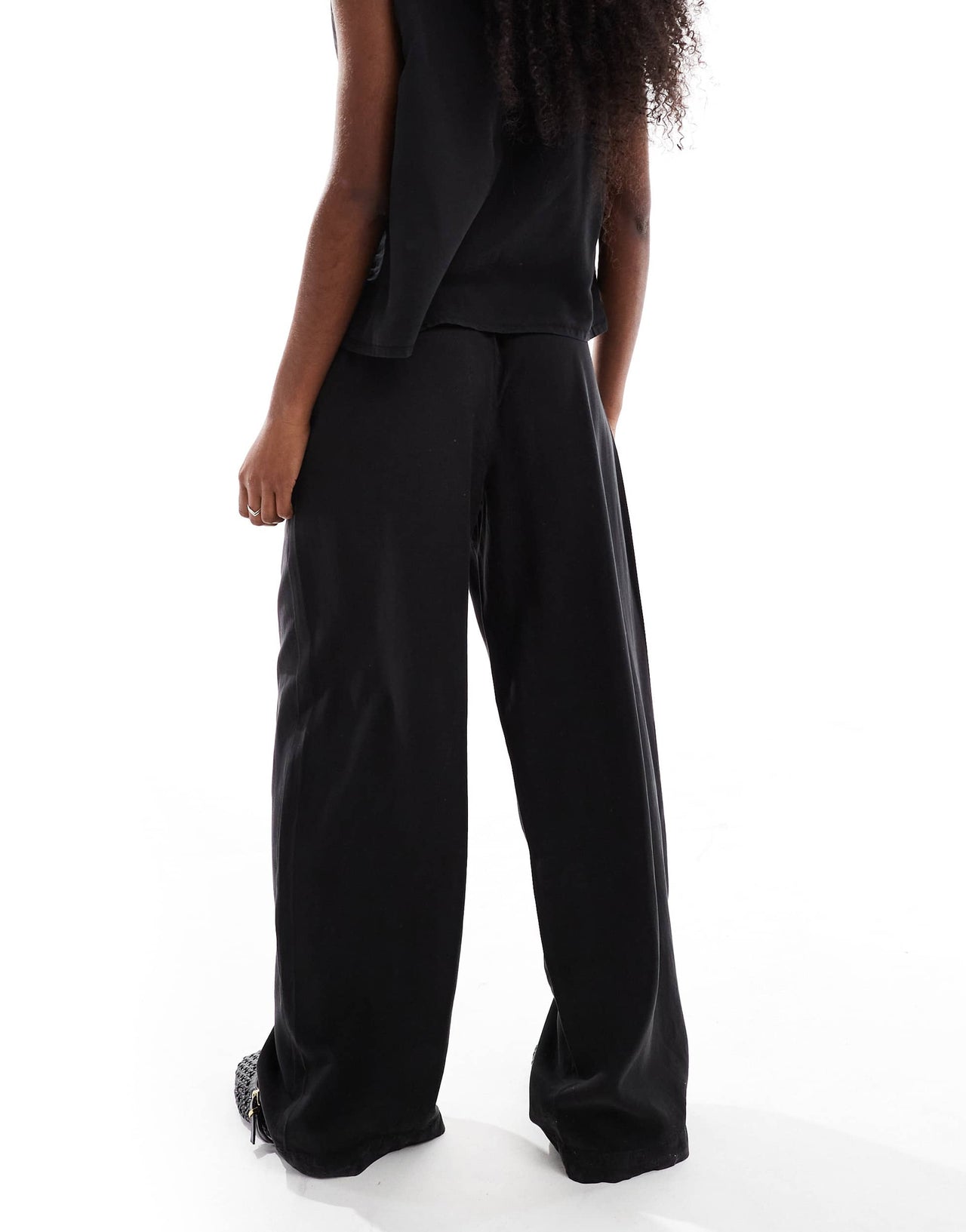 Vero Moda fluid wide leg trouser co-ord in black