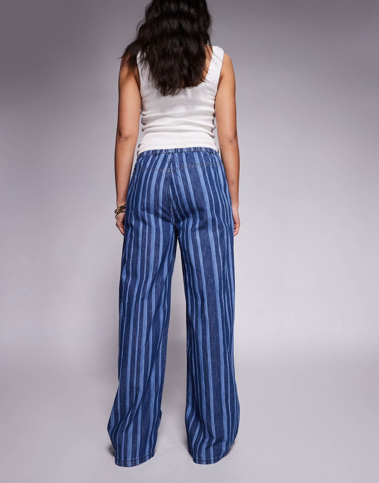 Weekend Collective jean in lightweight pinstripe denim