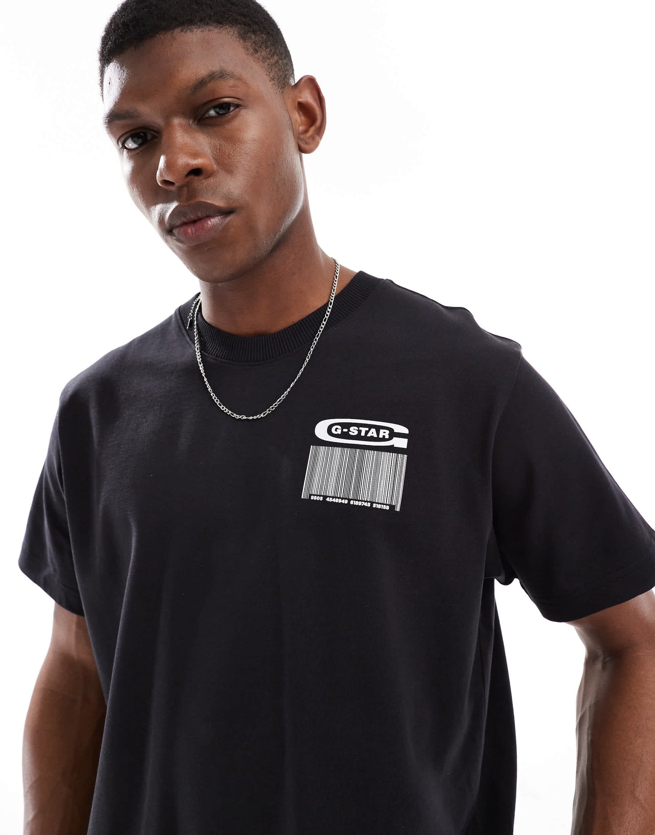 G-Star oversized t-shirt in black with barcode chest and back print