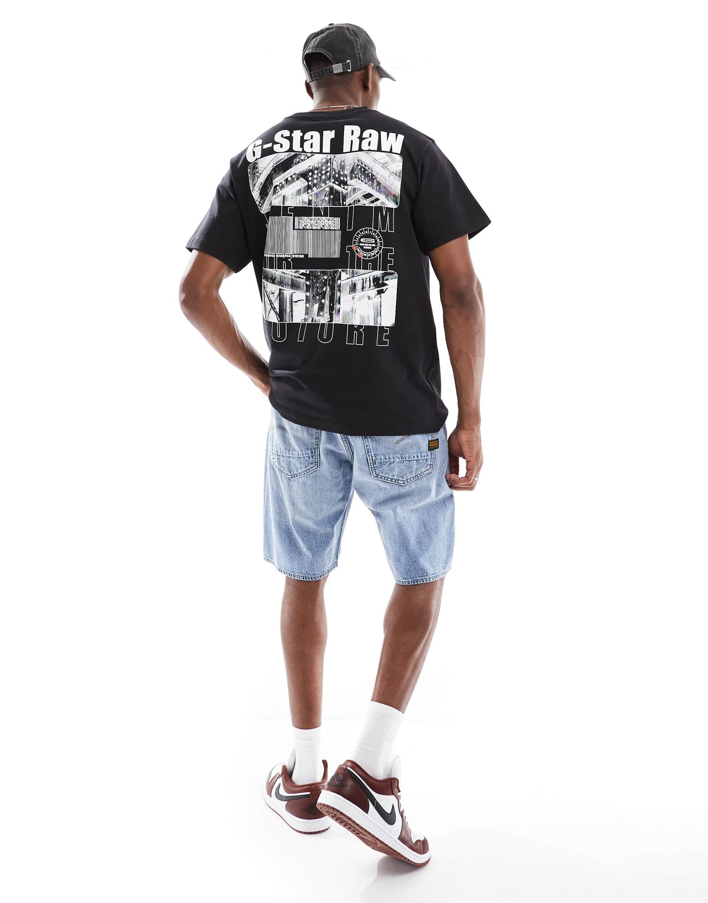G-Star oversized t-shirt in black with barcode chest and back print