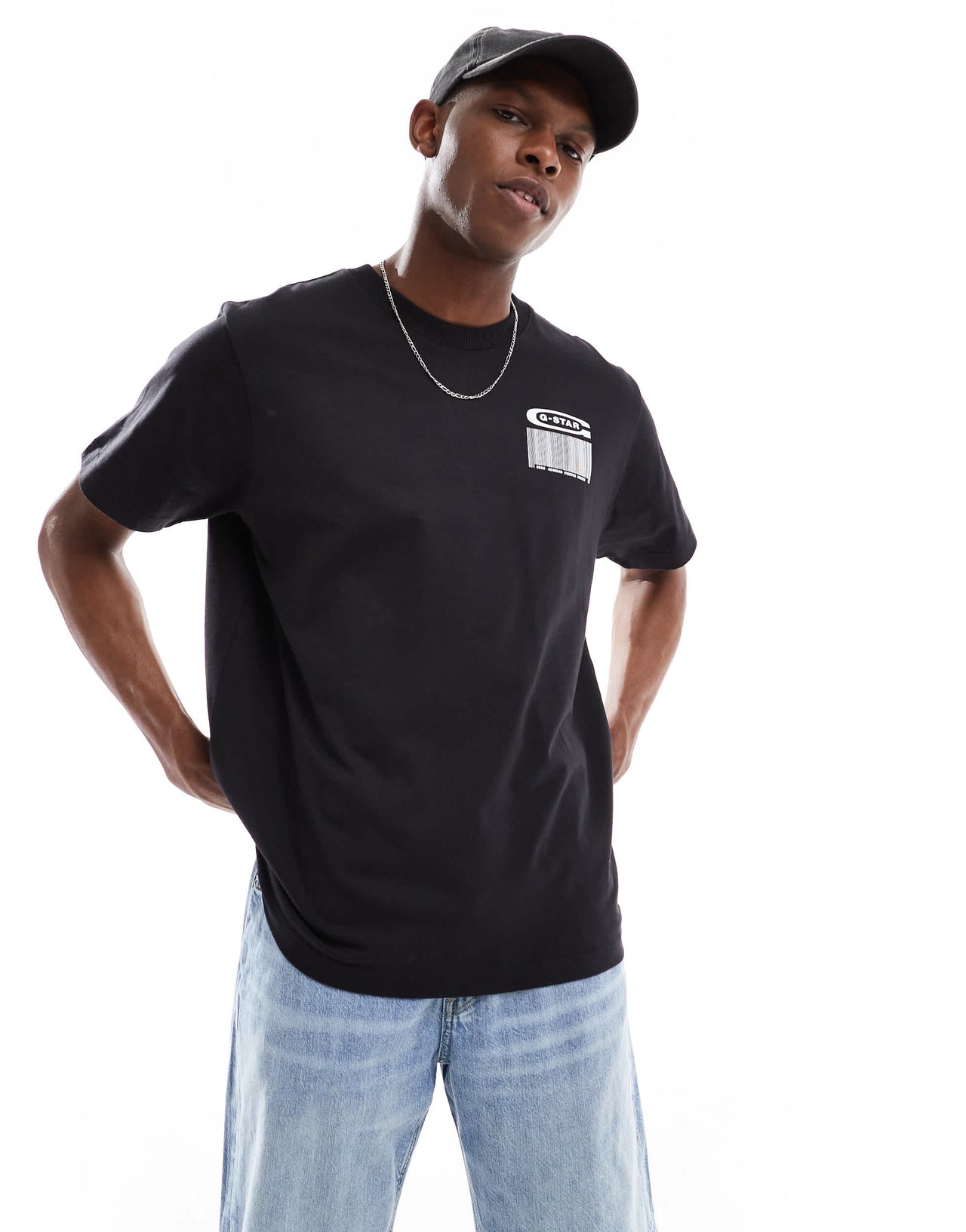 G-Star oversized t-shirt in black with barcode chest and back print