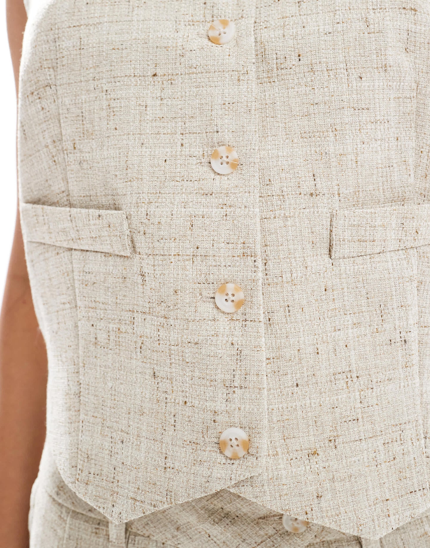 Vero Moda tailored waistcoat co-ord in oatmeal
