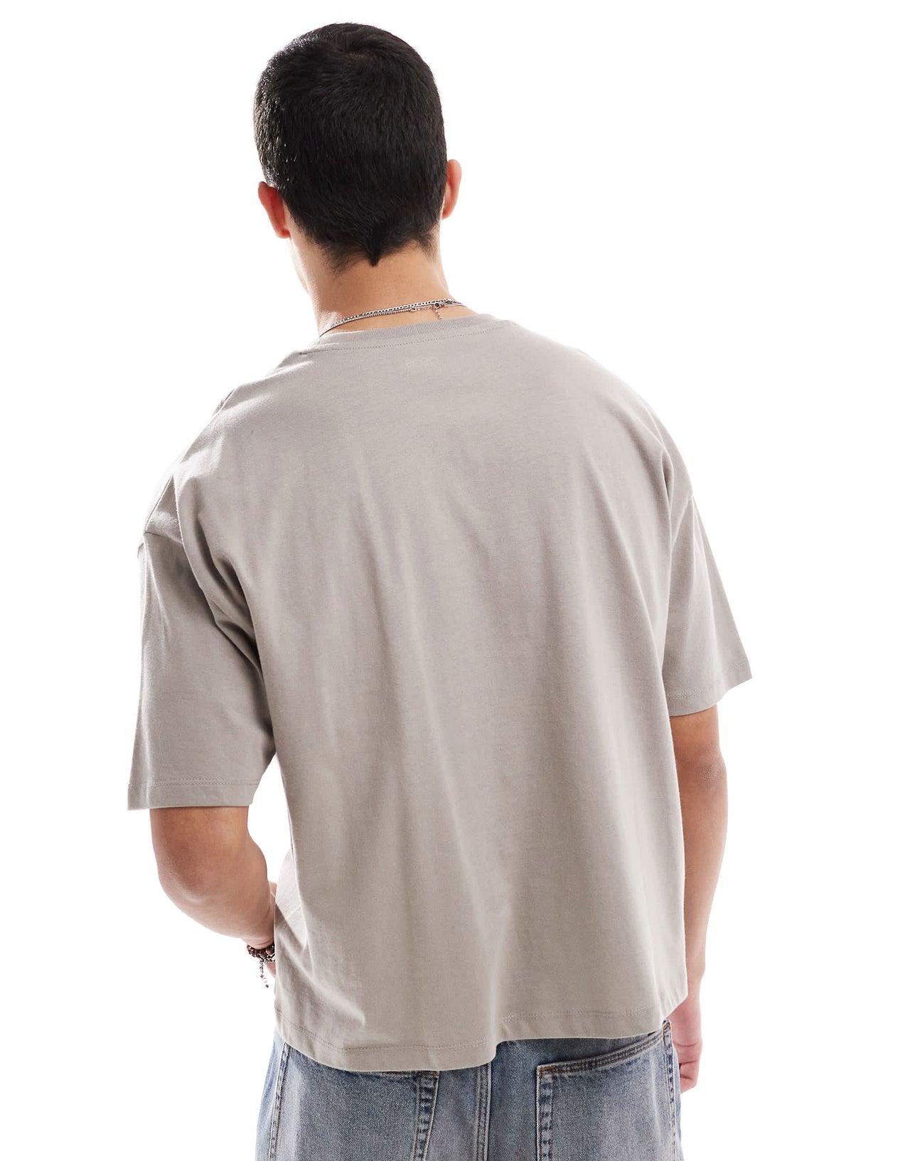 ASOS DESIGN boxy oversized t-shirt with city graphic in brown