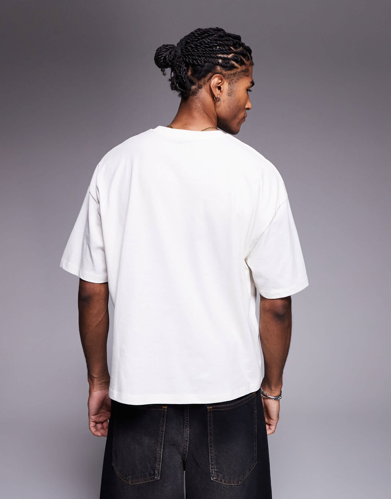 ASOS DESIGN boxy oversized t-shirt with city graphic in off white