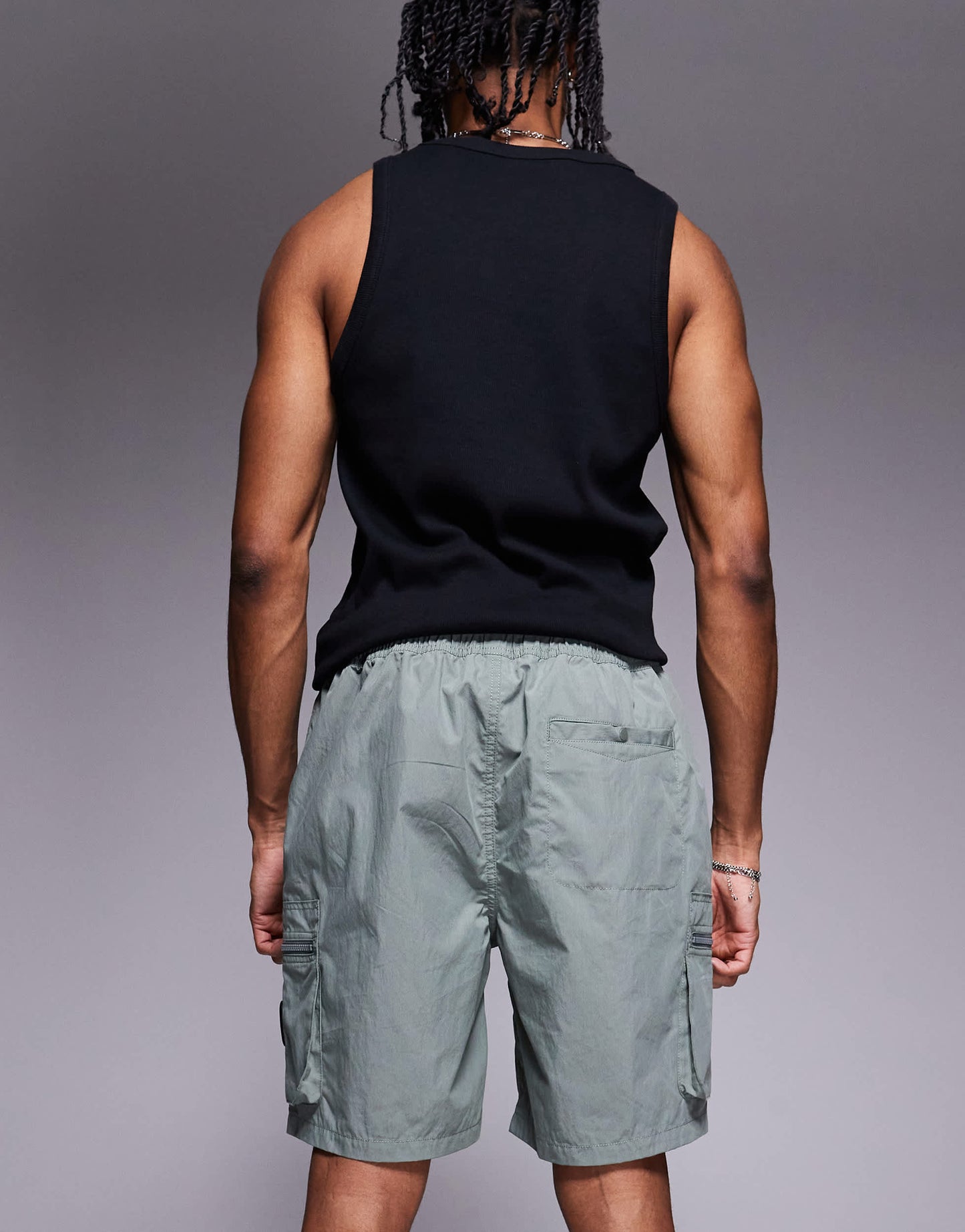 River Island cargo shorts in green
