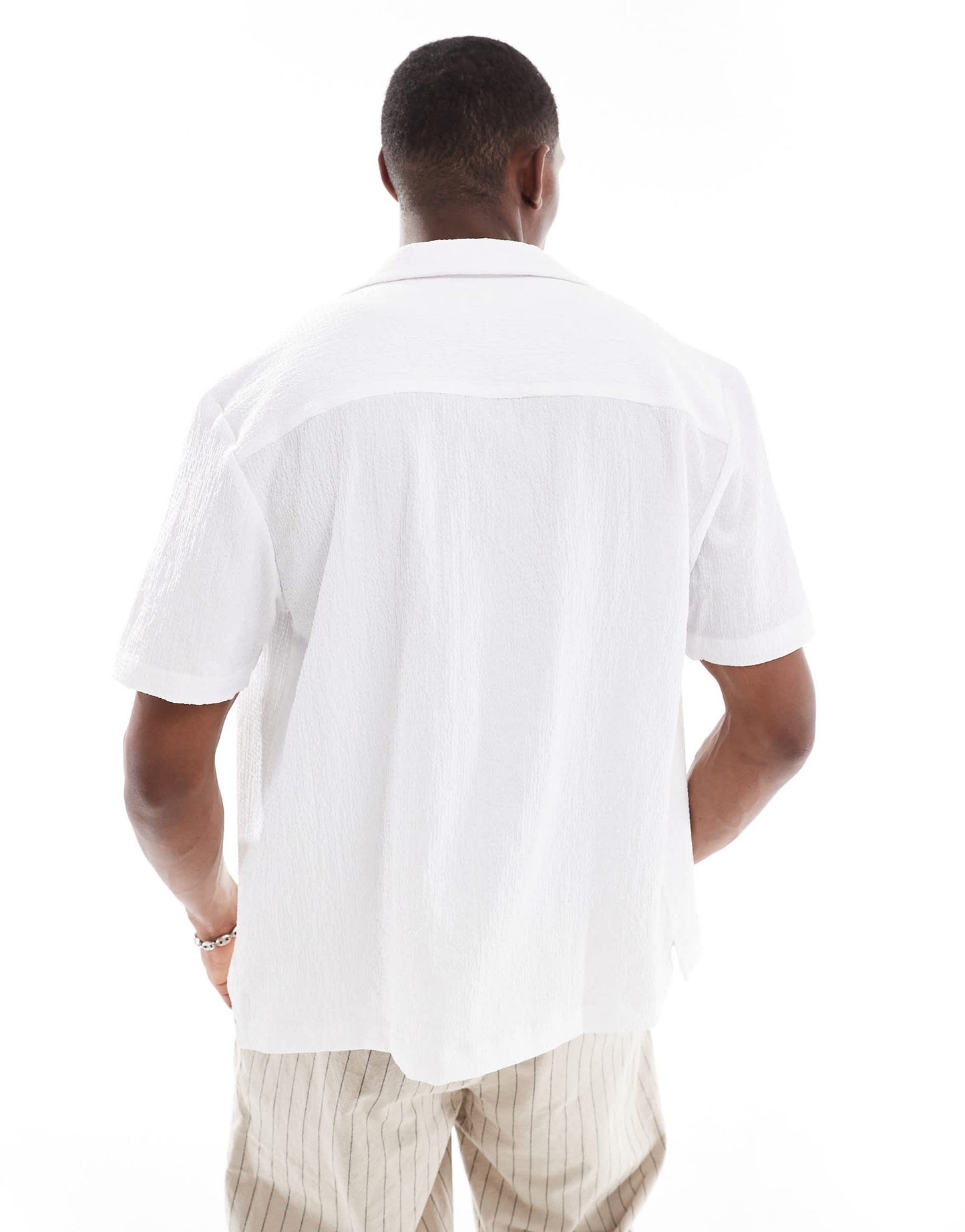 River Island seersucker shirt in white