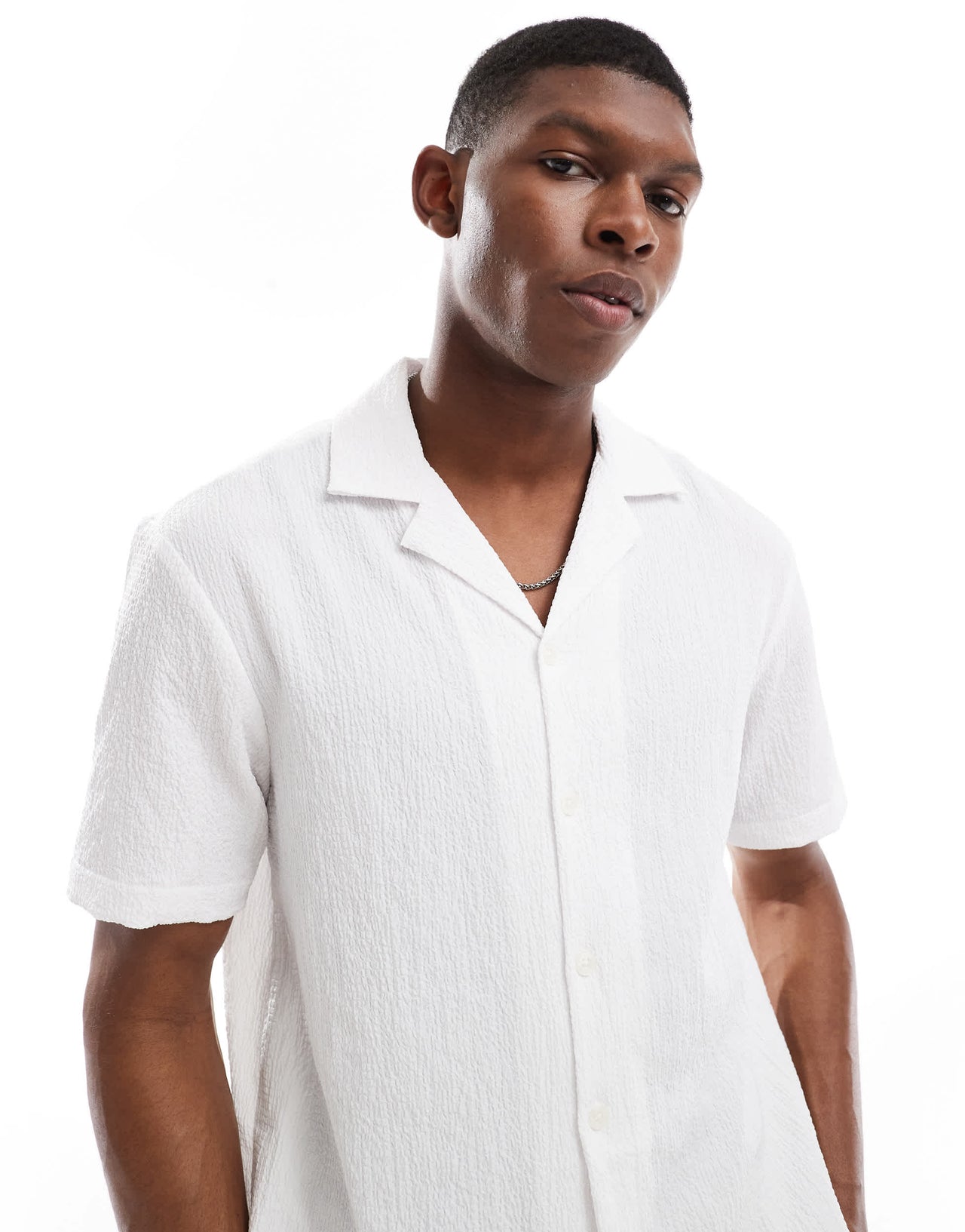 River Island seersucker shirt in white