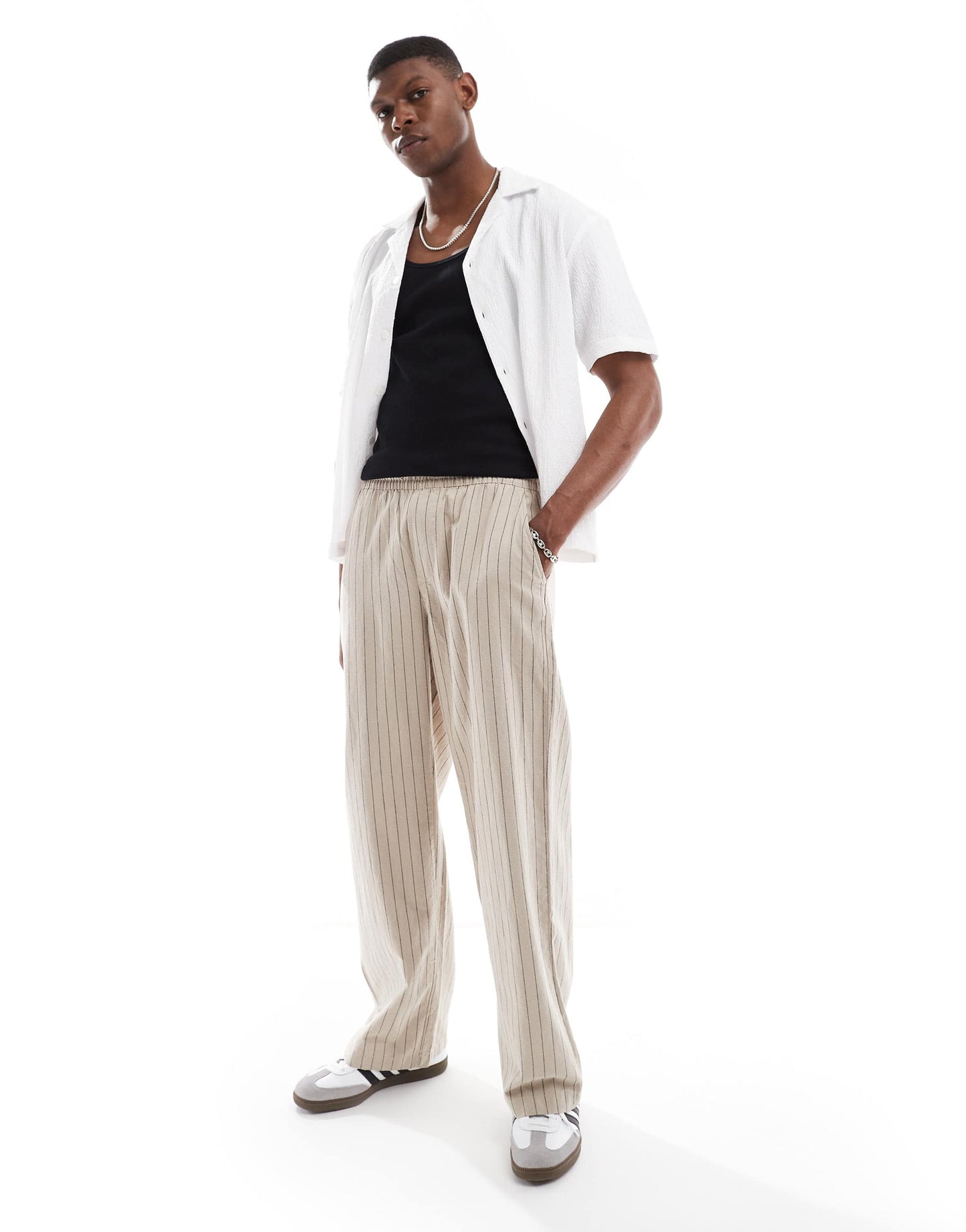 River Island seersucker shirt in white