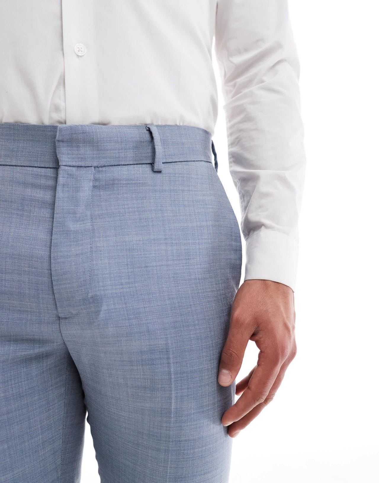 River Island skinny suit trousers in light blue