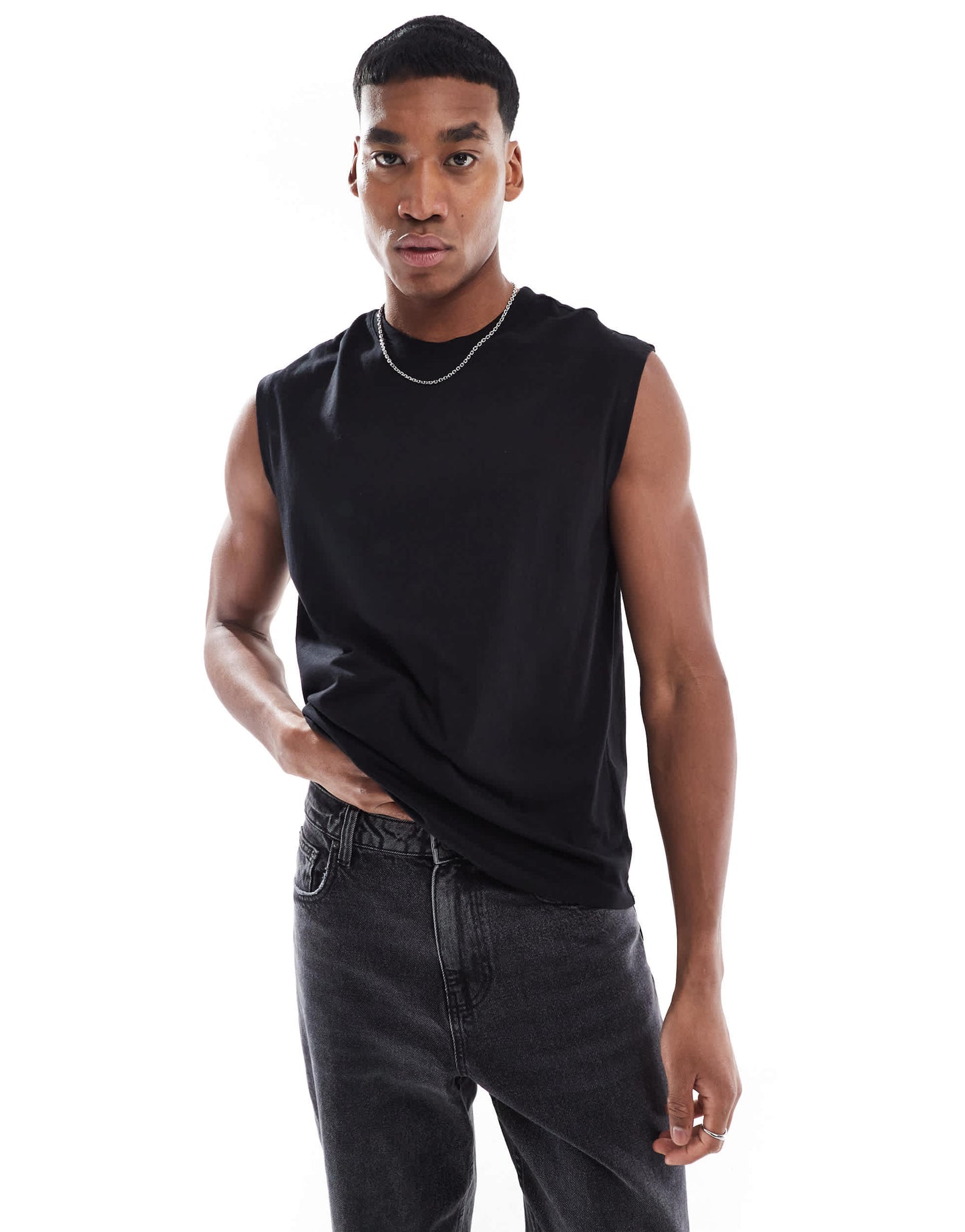 Bershka worker vest in black